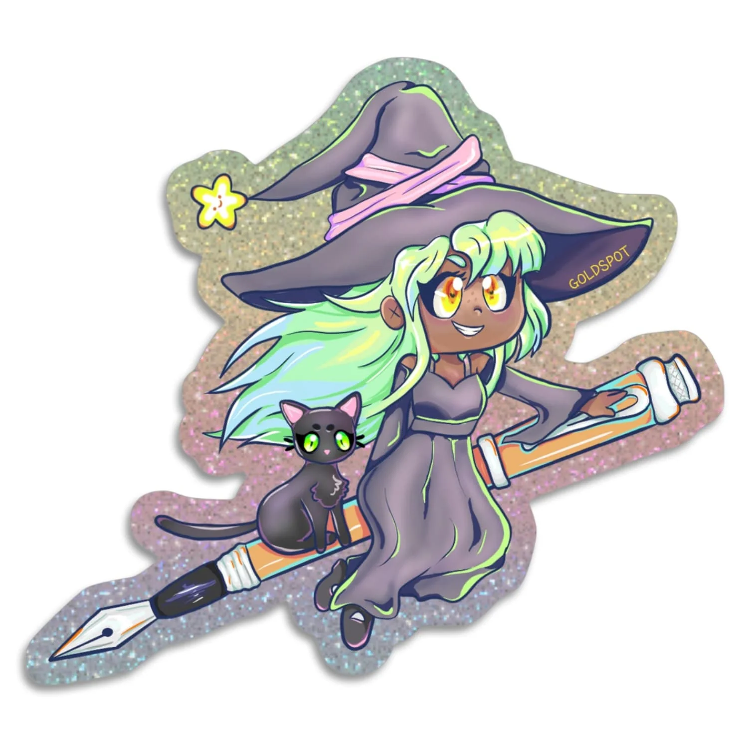 336-holographic-magic-plumebroom-sticker-1.webp Holographic Magic Plumebroom Sticker