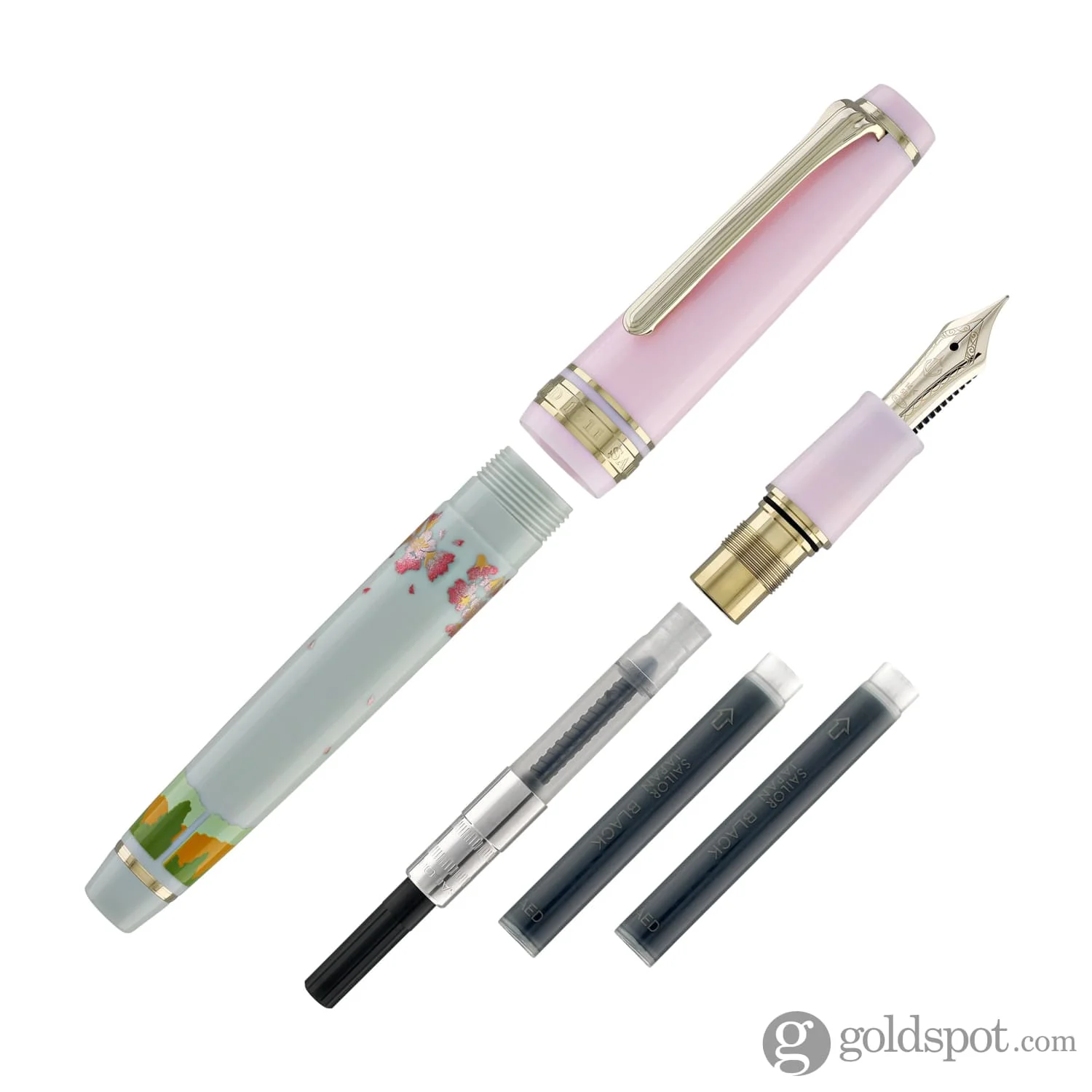 Sailor Professional Gear Slim Seasonal Waka Poetry Fountain Pen in Spring - 14k Gold
