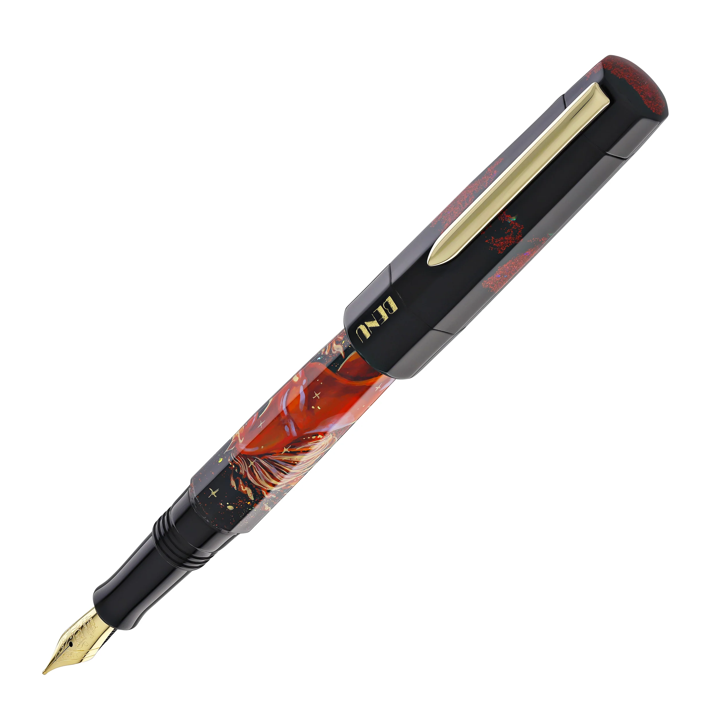 341-benu-euphoria-handpainted-fountain-pen-in-fire-horse-limited-edition-1.webp Benu Euphoria Handpainted Fountain Pen in Fire Horse - Limited Edition
