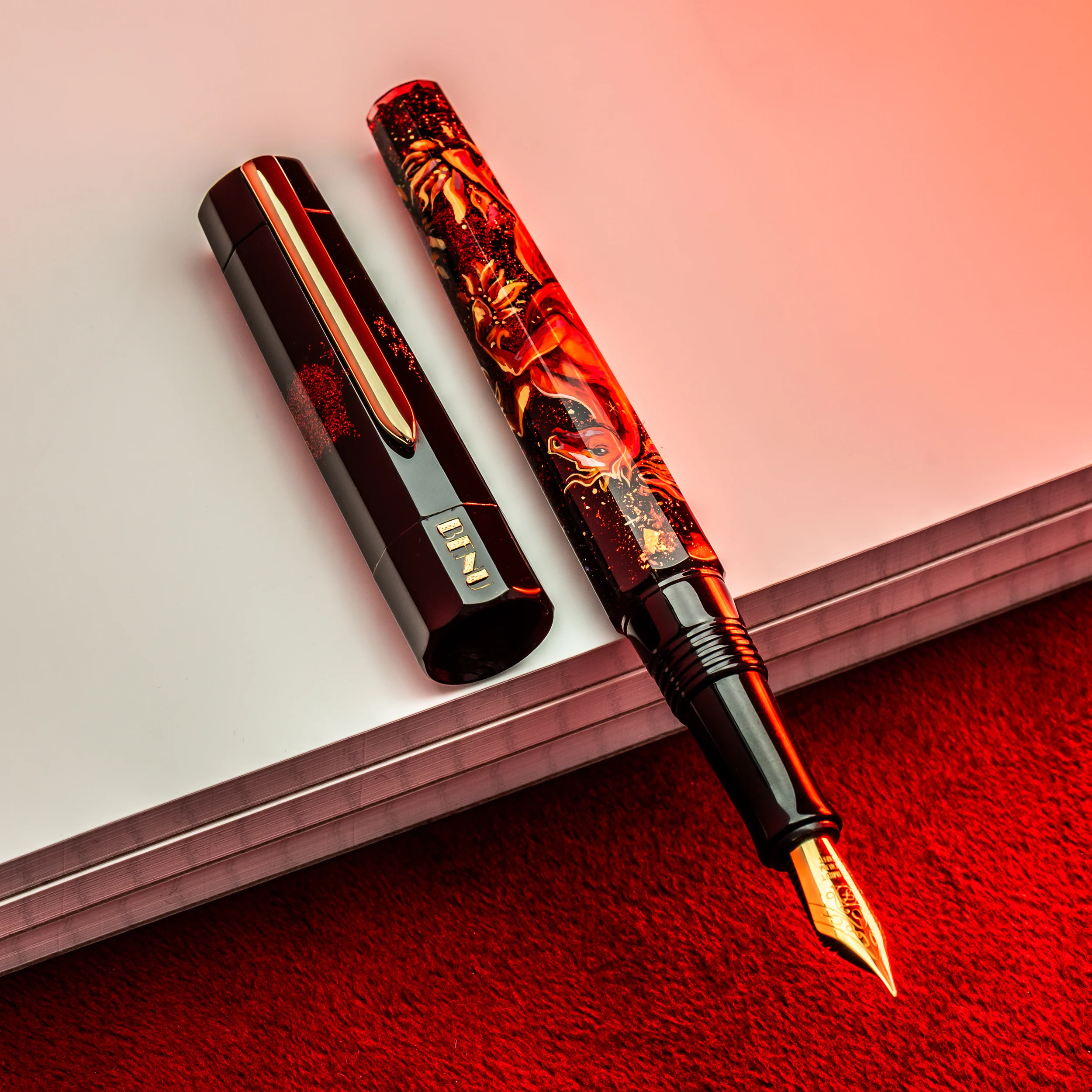 341-benu-euphoria-handpainted-fountain-pen-in-fire-horse-limited-edition-11.webp Benu Euphoria Handpainted Fountain Pen in Fire Horse - Limited Edition