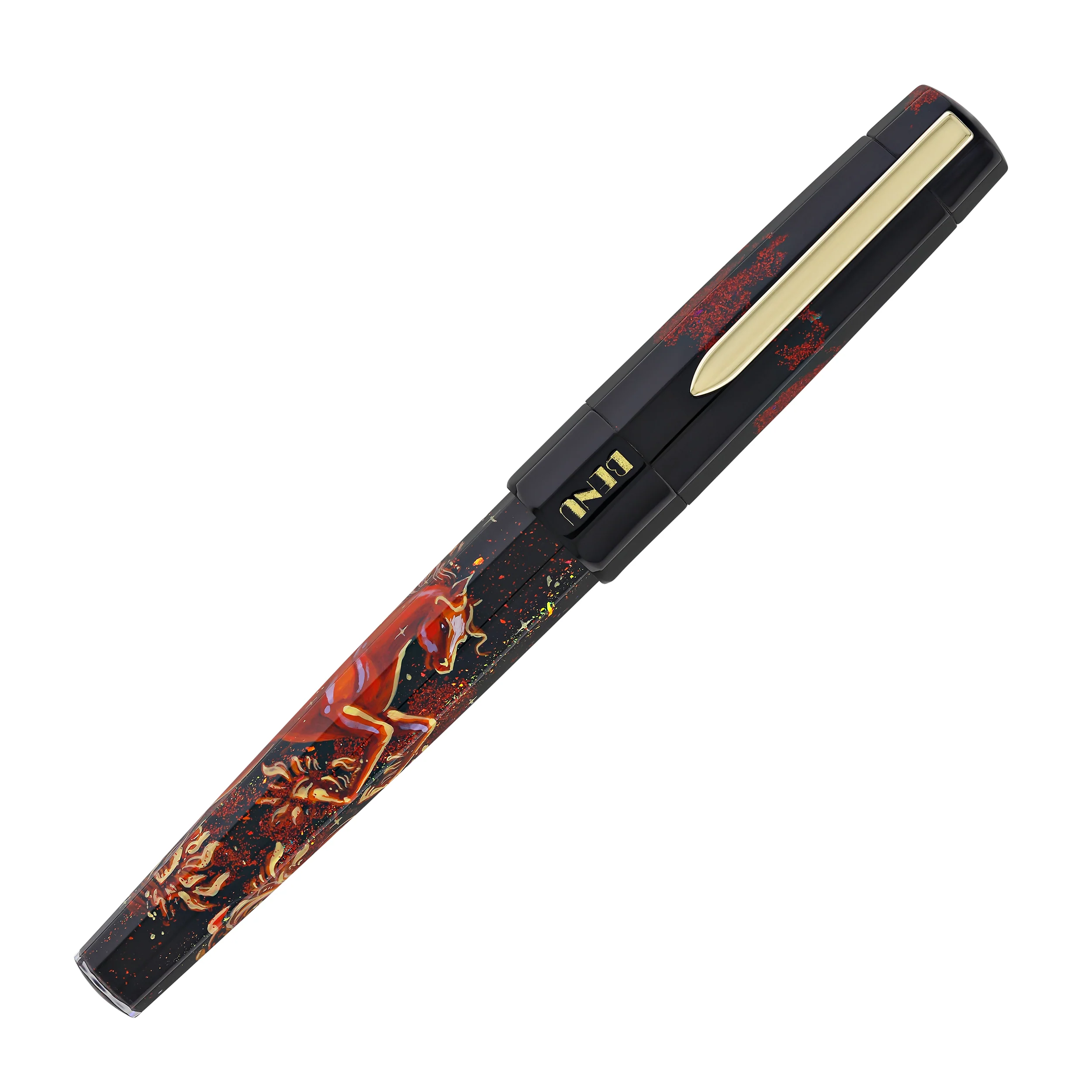 341-benu-euphoria-handpainted-fountain-pen-in-fire-horse-limited-edition-2.webp Benu Euphoria Handpainted Fountain Pen in Fire Horse - Limited Edition