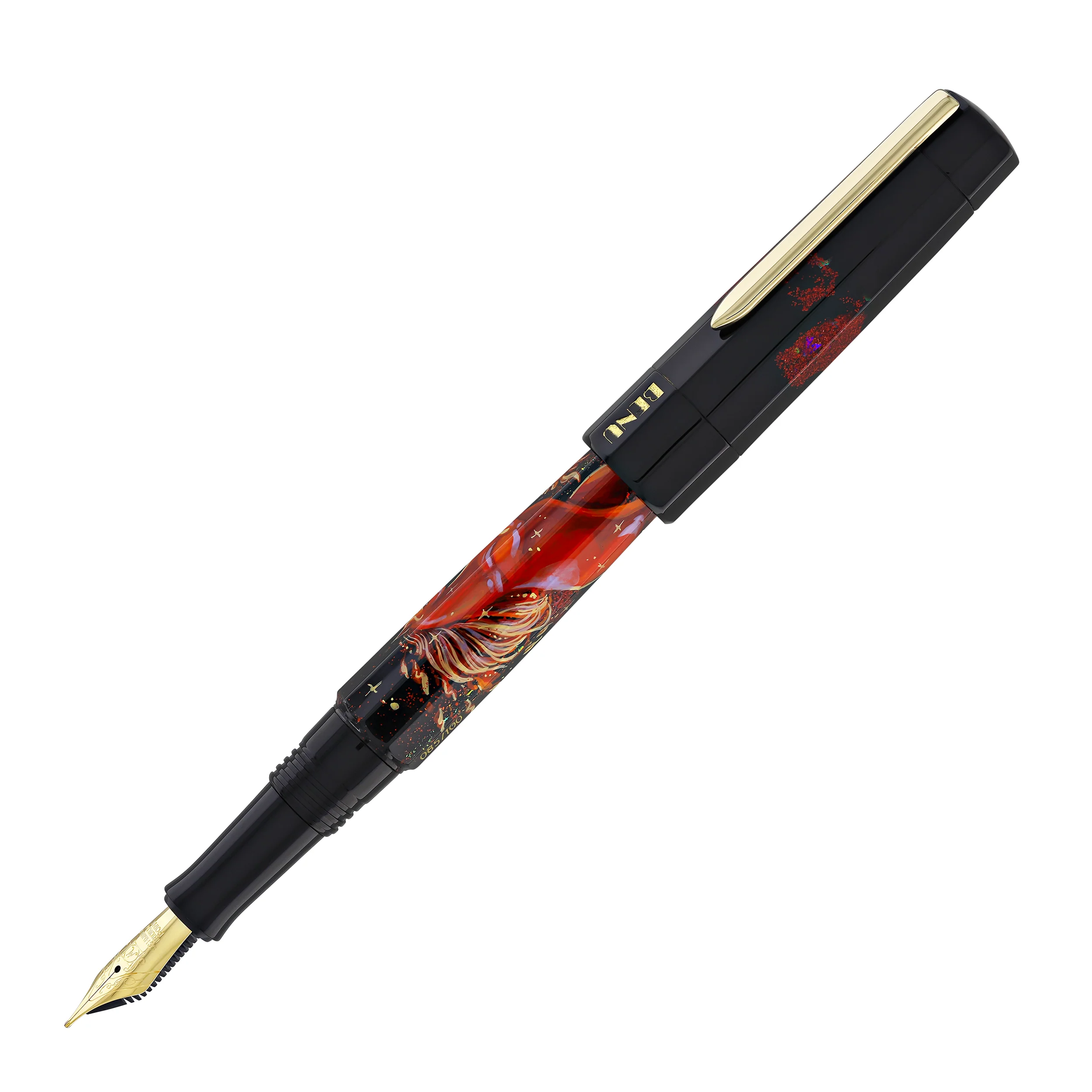 341-benu-euphoria-handpainted-fountain-pen-in-fire-horse-limited-edition-4.webp Benu Euphoria Handpainted Fountain Pen in Fire Horse - Limited Edition
