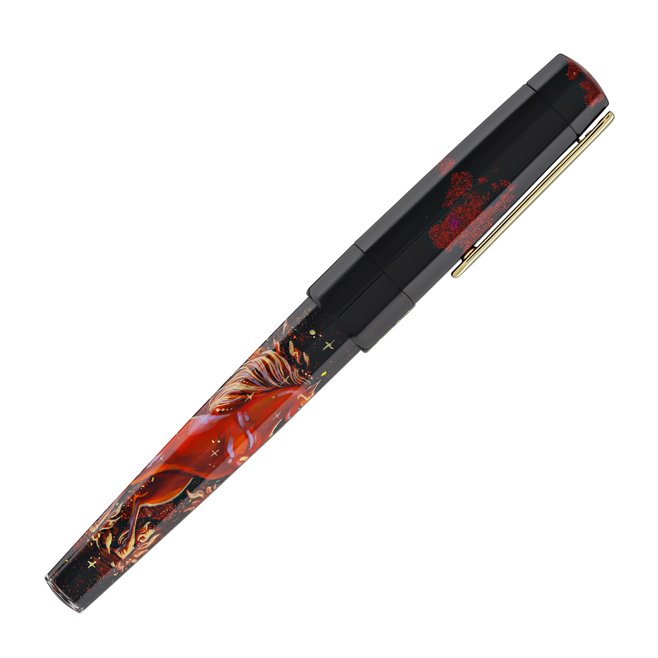 341-benu-euphoria-handpainted-fountain-pen-in-fire-horse-limited-edition-7.webp Benu Euphoria Handpainted Fountain Pen in Fire Horse - Limited Edition
