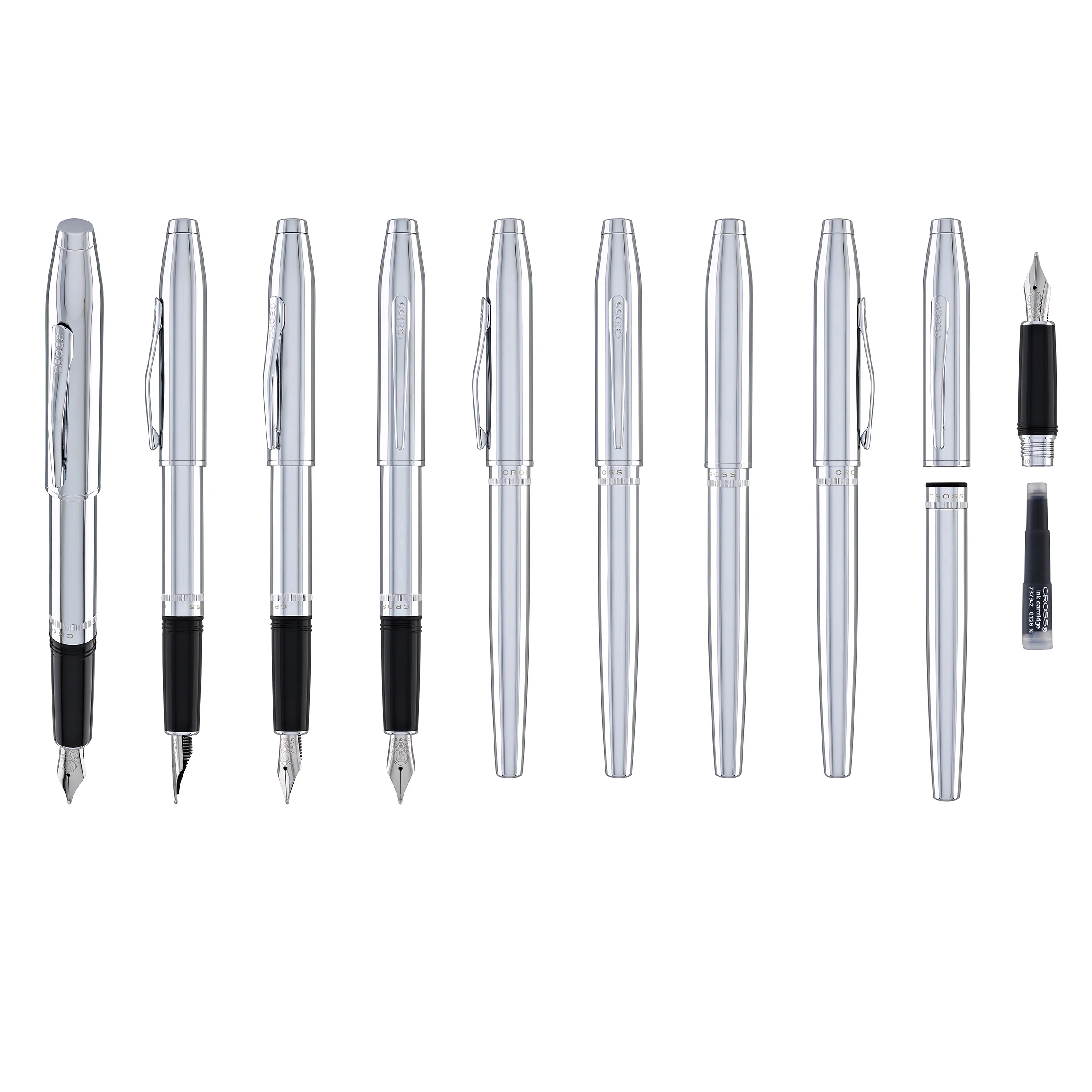 3611-cross-foundry-fountain-pen-in-polished-chrome-with-polished-chrome-appointments-medium-nib-9.webp Cross Foundry Fountain Pen in Polished Chrome with Polished Chrome Appointments - Medium Nib