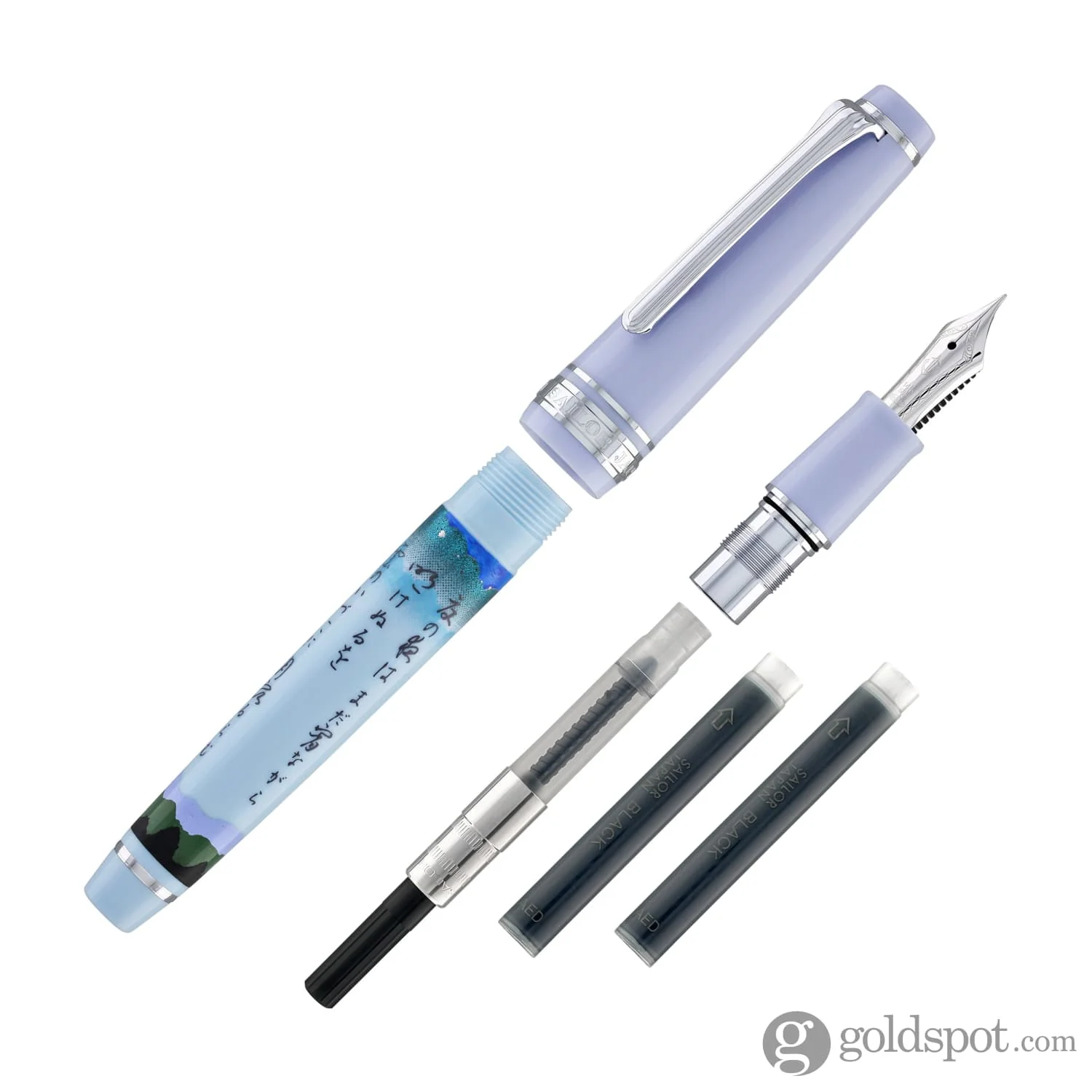 3706-sailor-professional-gear-slim-seasonal-waka-poetry-fountain-pen-in-summer-14k-gold-with-rhodium-plating-8.webp Sailor Professional Gear Slim Seasonal Waka Poetry Fountain Pen in Summer - 14K Gold with Rhodium Plating