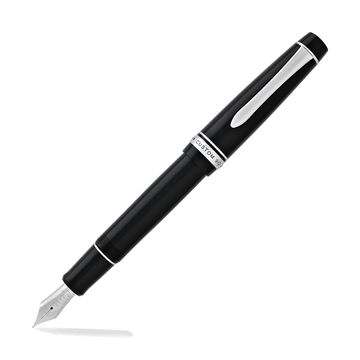 3828-pilot-custom-912-fountain-pen-in-black-rhodium-14k-gold-1.webp Pilot Custom 912 Fountain Pen in Black & Rhodium - 14K Gold