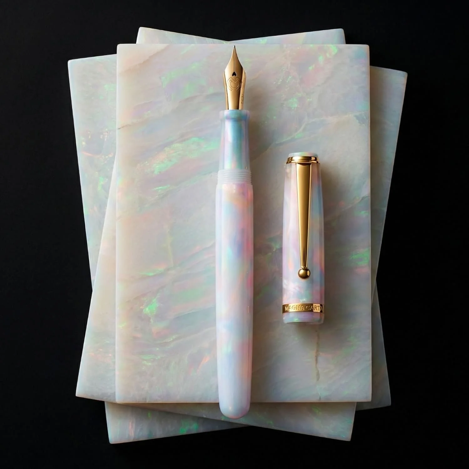 3845-magna-carta-mag-650-fountain-pen-in-oparex-rainbow-14kt-gold-flex-nib-1.webp Magna Carta MAG 650 Fountain Pen in OPAREX Rainbow - 14kt Gold Flex Nib