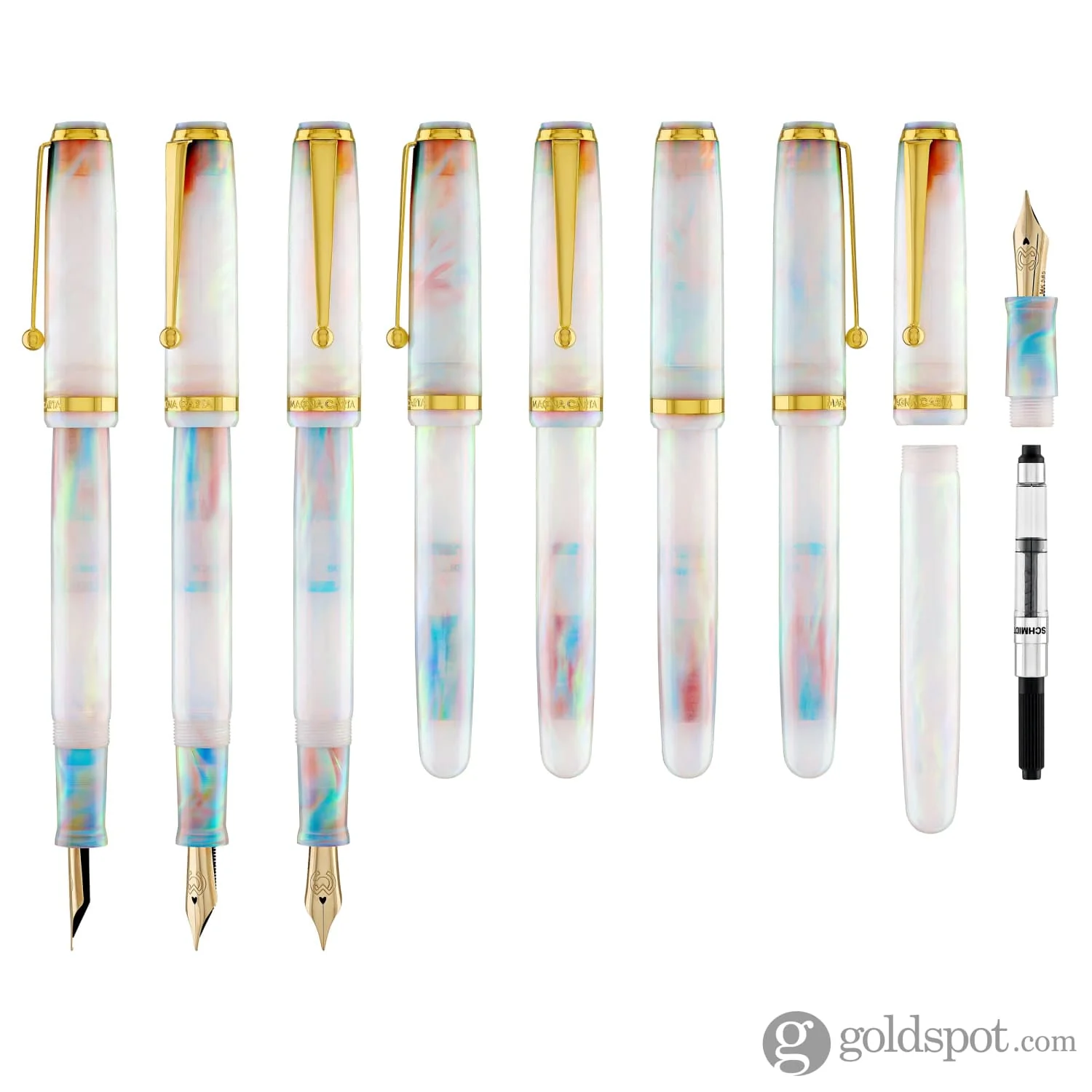 3845-magna-carta-mag-650-fountain-pen-in-oparex-rainbow-14kt-gold-flex-nib-8.webp Magna Carta MAG 650 Fountain Pen in OPAREX Rainbow - 14kt Gold Flex Nib