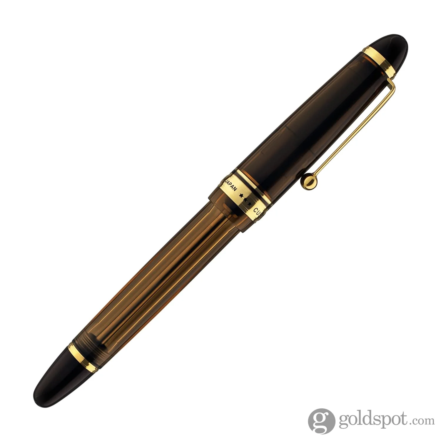 Pilot Custom 823 Fountain Pen in Amber with Gold Trim - 14K Gold