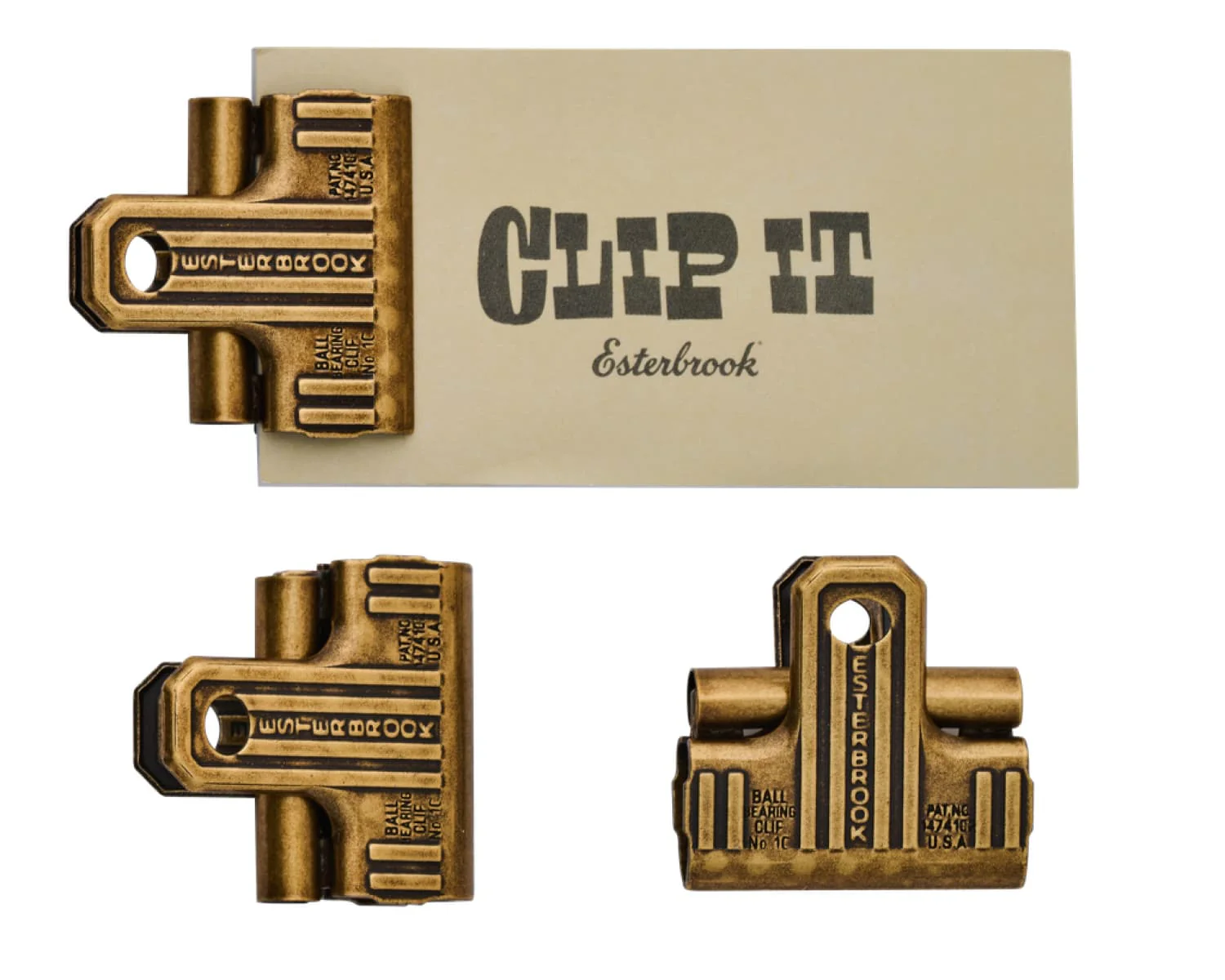 385-esterbrook-eclipse-page-clips-in-brass-3-piece-set-1.webp Esterbrook Eclipse Page Clips in Brass - 3 Piece Set