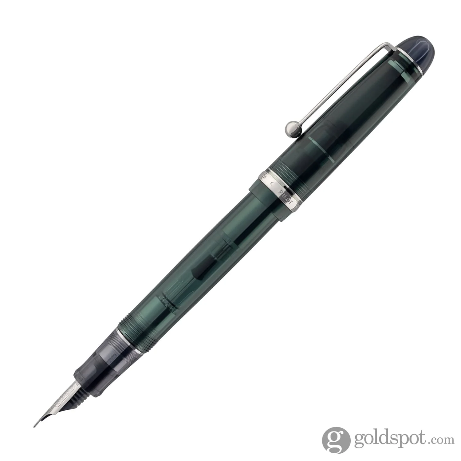 Pilot Custom 74 Fountain Pen in Forest Green with Silver Trim - 14kt Gold Nib
