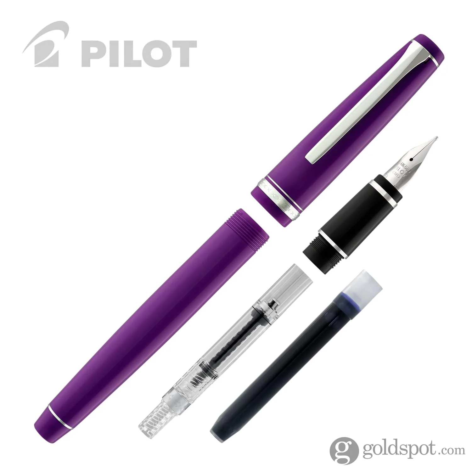Pilot Falcon Fountain Pen in Resin Purple - 14K Gold Soft Flexible Nib