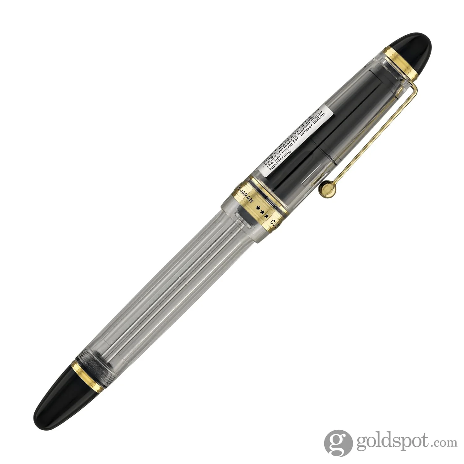 3871-pilot-custom-823-fountain-pen-in-clear-with-gold-trim-14k-gold-6.webp Pilot Custom 823 Fountain Pen in Clear with Gold Trim - 14K Gold