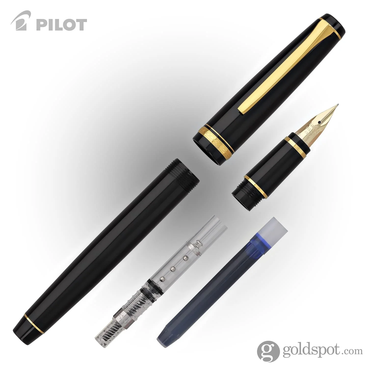 3889-pilot-falcon-fountain-pen-in-black-gold-soft-flexible-7.webp Pilot Falcon Fountain Pen in Black & Gold - Soft Flexible