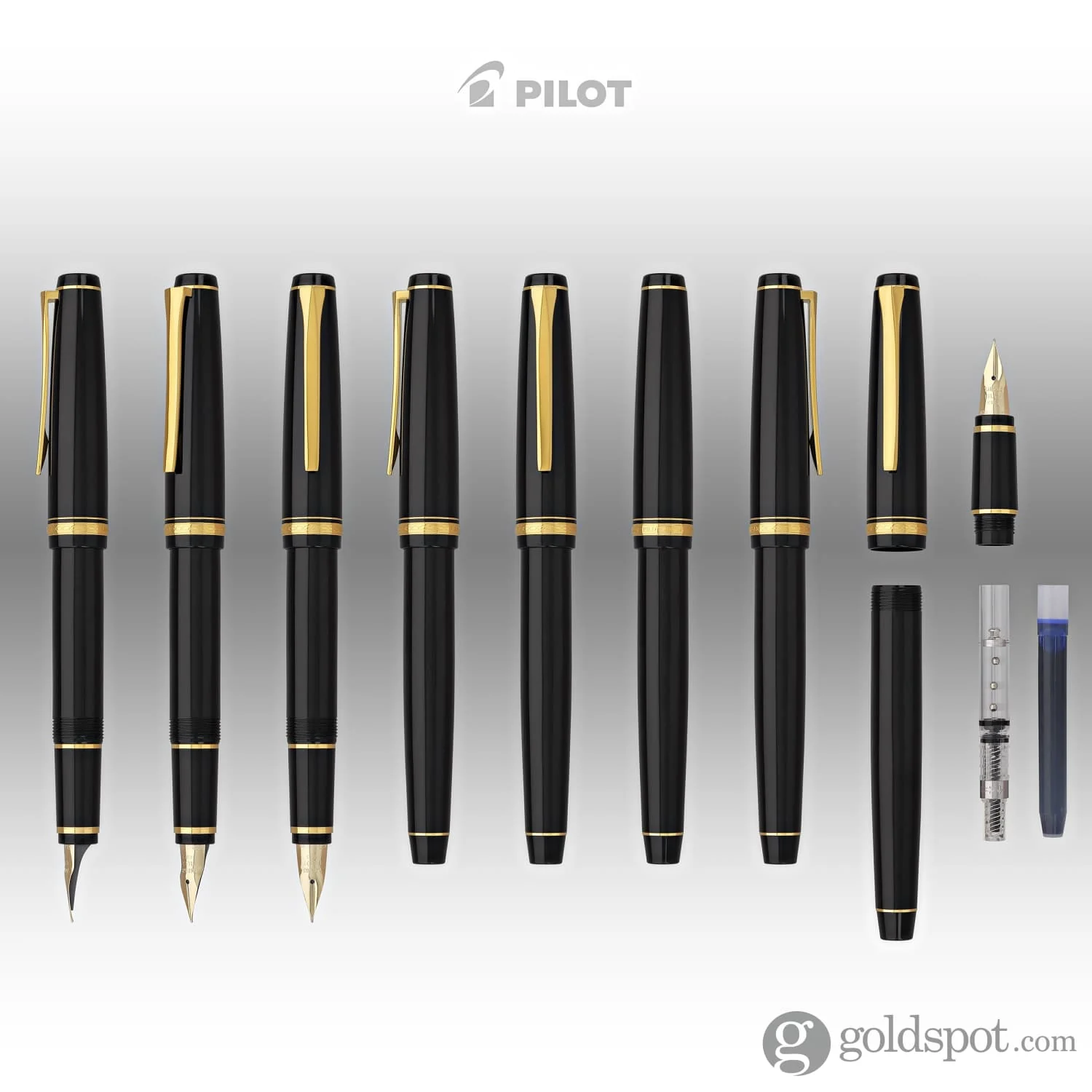 3889-pilot-falcon-fountain-pen-in-black-gold-soft-flexible-8.webp Pilot Falcon Fountain Pen in Black & Gold - Soft Flexible