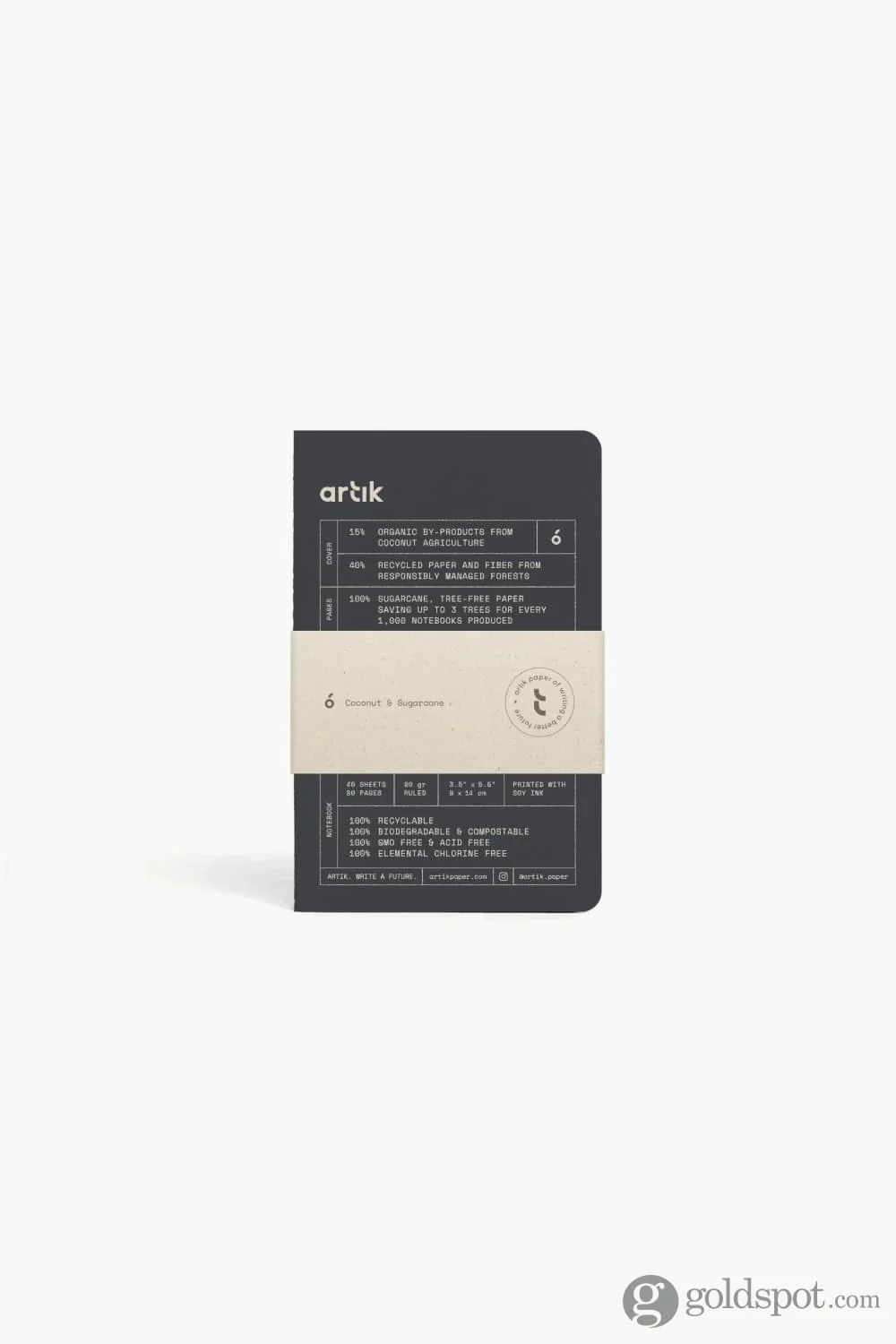 Artik Pack Of 3 Pocket Singer Sewn Notebooks in Coconut