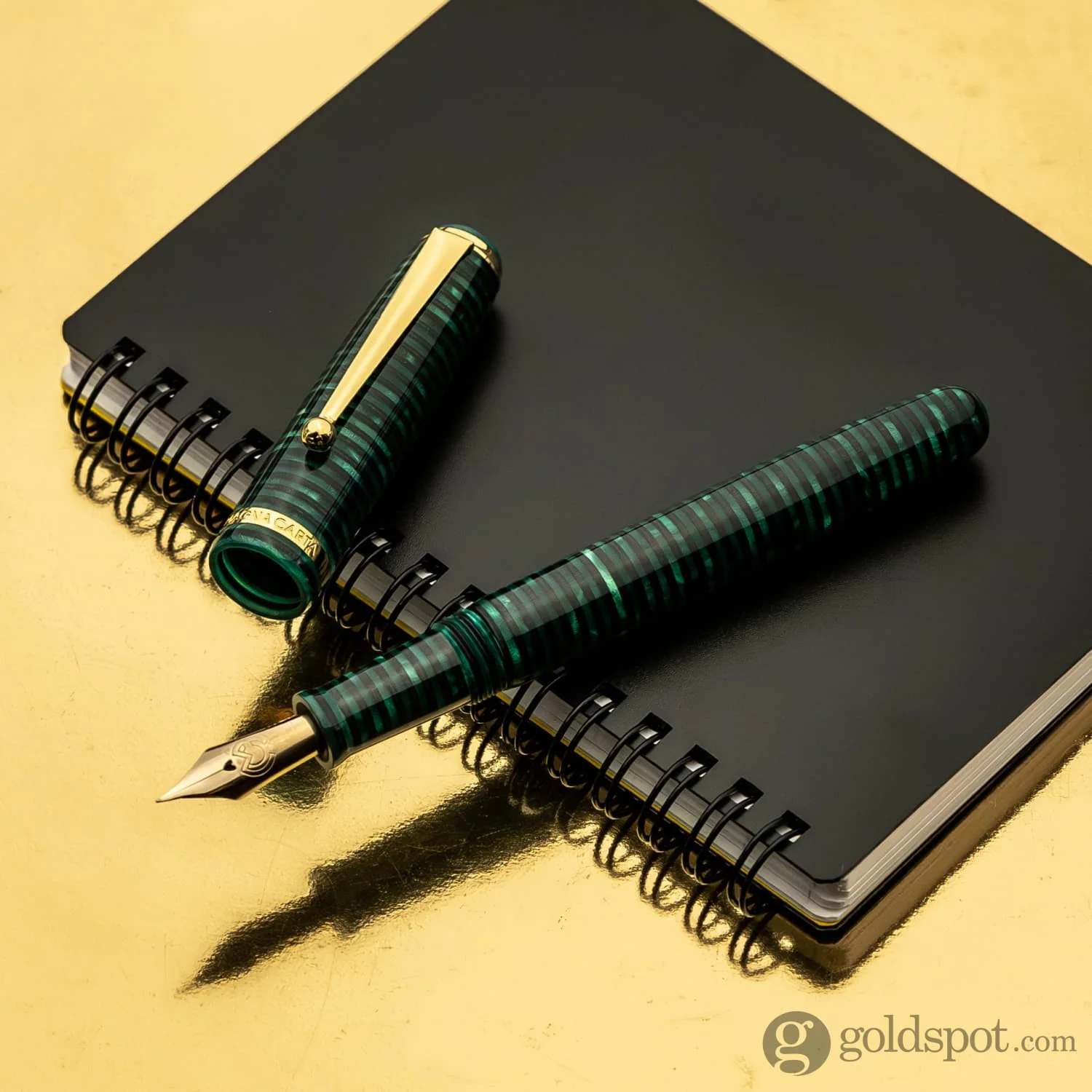 Magna Carta MAG 650 Fountain Pen in Malachite - 14kt Gold Flex Nib