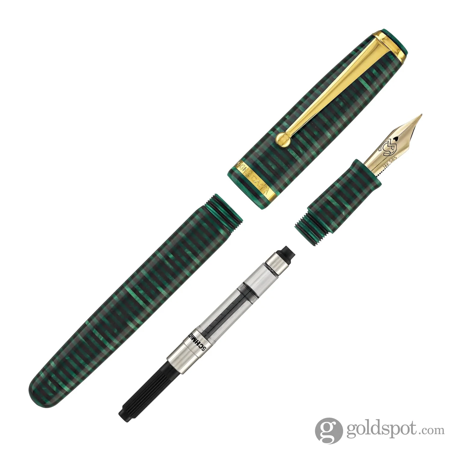Magna Carta MAG 650 Fountain Pen in Malachite - 14kt Gold Flex Nib