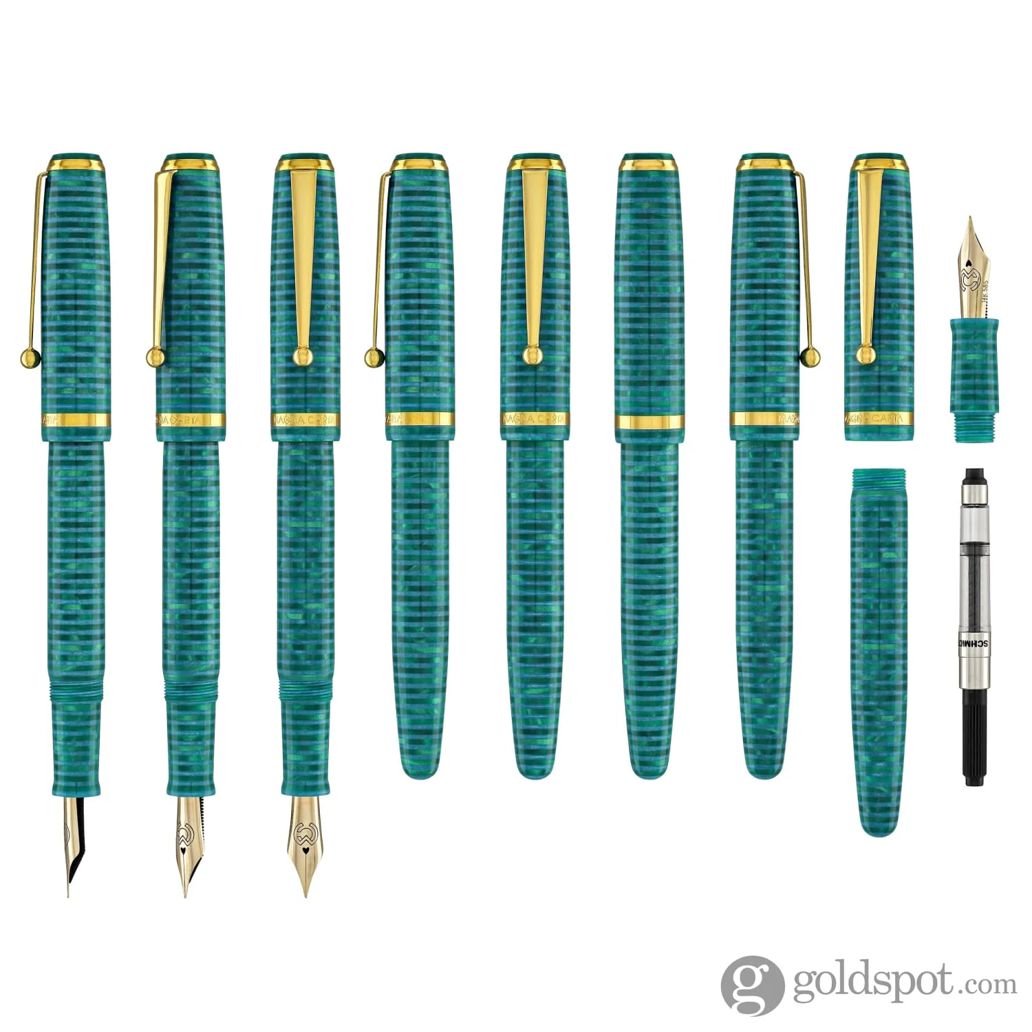 3908-magna-carta-mag-650-fountain-pen-in-cyanic-14kt-gold-flex-nib-8.webp Magna Carta MAG 650 Fountain Pen in Cyanic - 14kt Gold Flex Nib