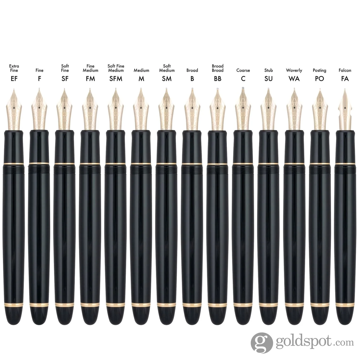 Pilot Custom 743 Fountain Pen in Black with Gold trim - 14kt Gold