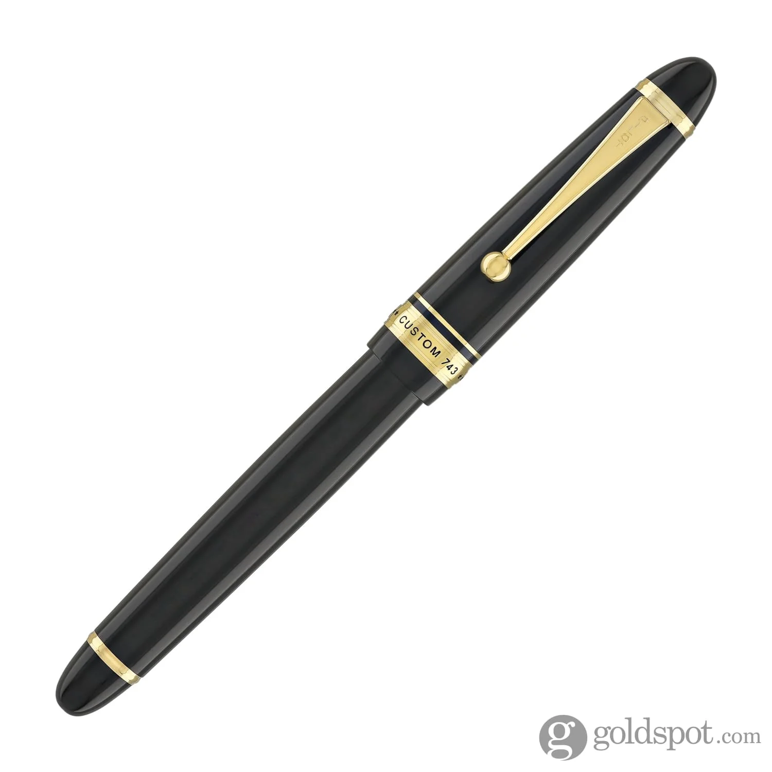 Pilot Custom 743 Fountain Pen in Black with Gold trim - 14kt Gold