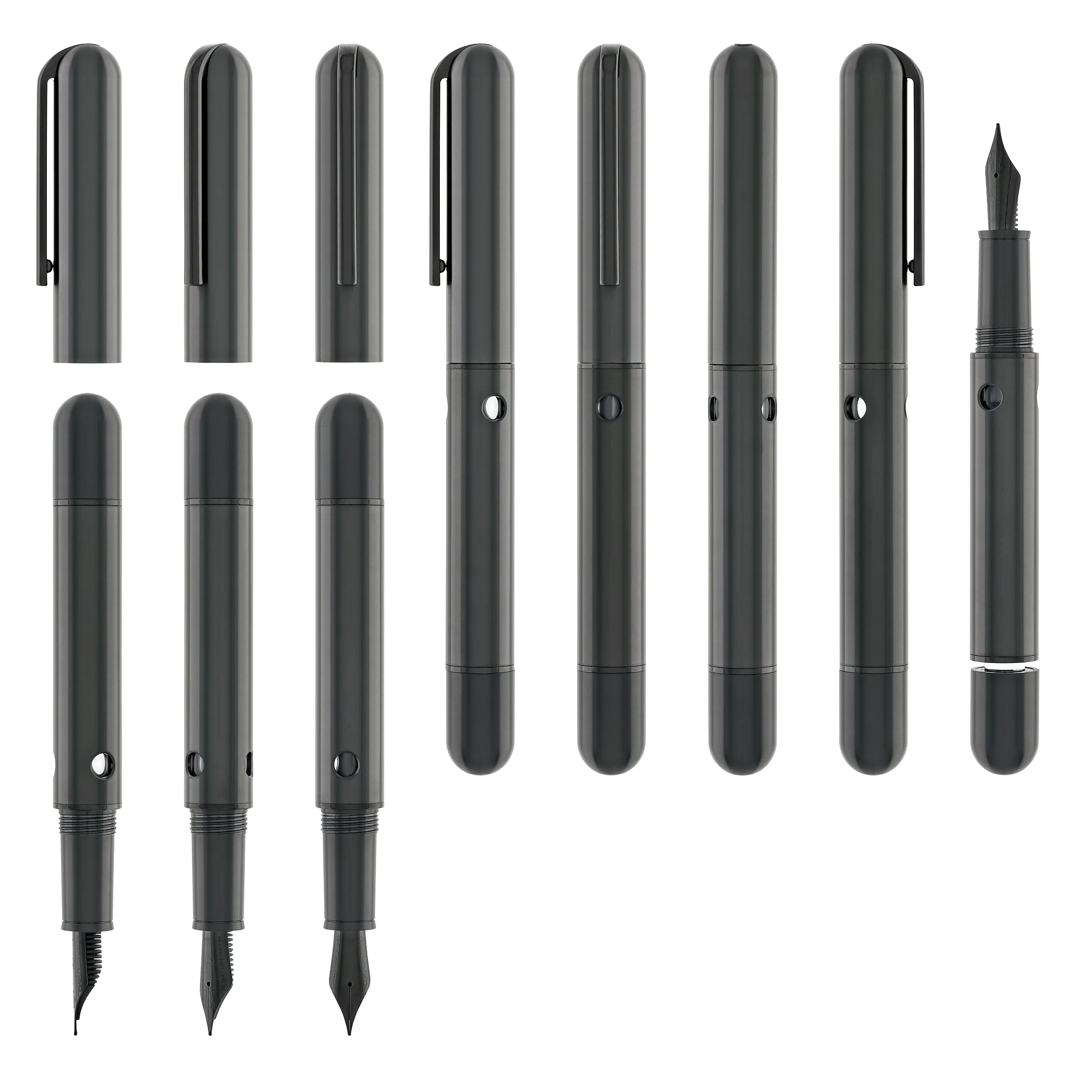 Nahvalur Nautilus Fountain Pen in Ti Black