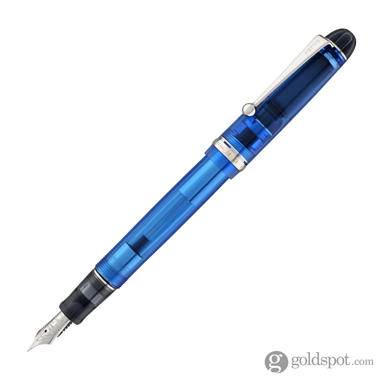 3980-pilot-custom-74-fountain-pen-in-blue-with-silver-trim-14k-gold-2.webp Pilot Custom 74 Fountain Pen in Blue with Silver Trim - 14K Gold