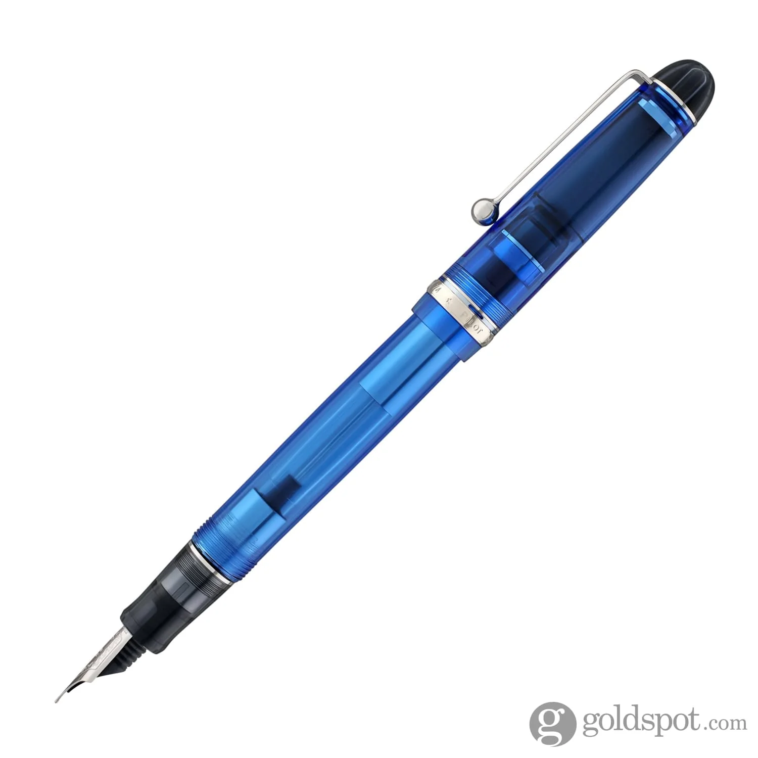 3980-pilot-custom-74-fountain-pen-in-blue-with-silver-trim-14k-gold-3.webp Pilot Custom 74 Fountain Pen in Blue with Silver Trim - 14K Gold
