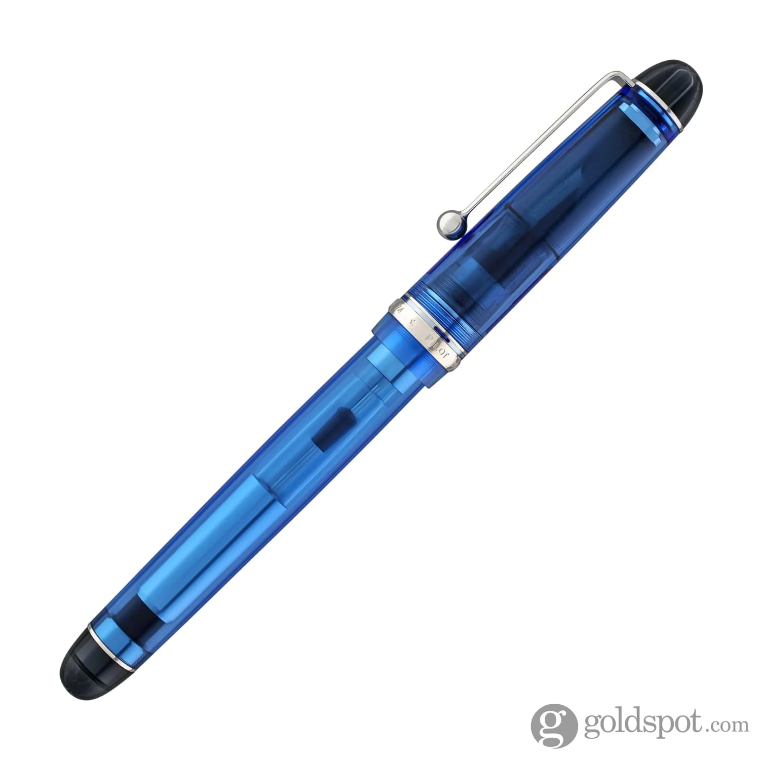 3980-pilot-custom-74-fountain-pen-in-blue-with-silver-trim-14k-gold-5.webp Pilot Custom 74 Fountain Pen in Blue with Silver Trim - 14K Gold