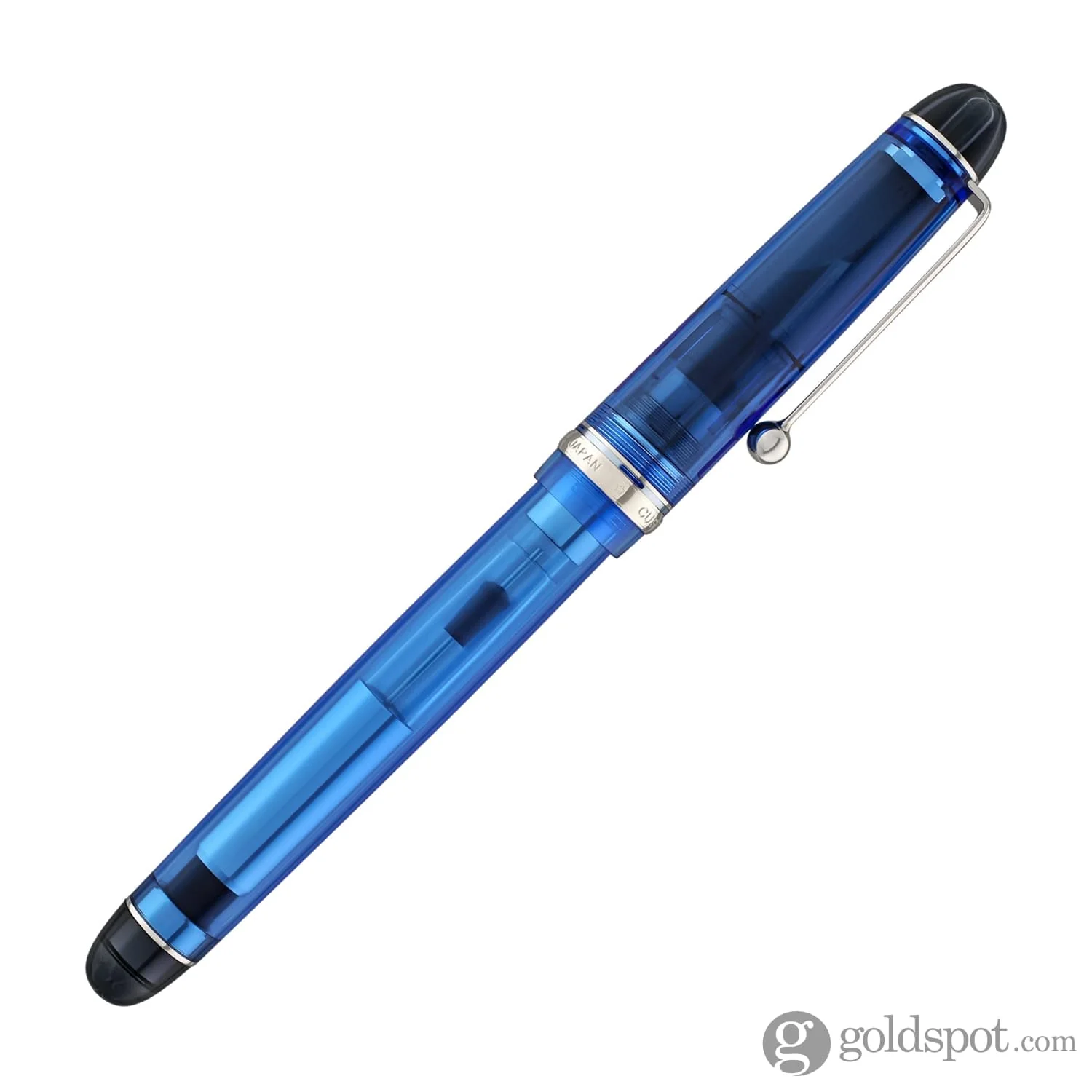 3980-pilot-custom-74-fountain-pen-in-blue-with-silver-trim-14k-gold-6.webp Pilot Custom 74 Fountain Pen in Blue with Silver Trim - 14K Gold