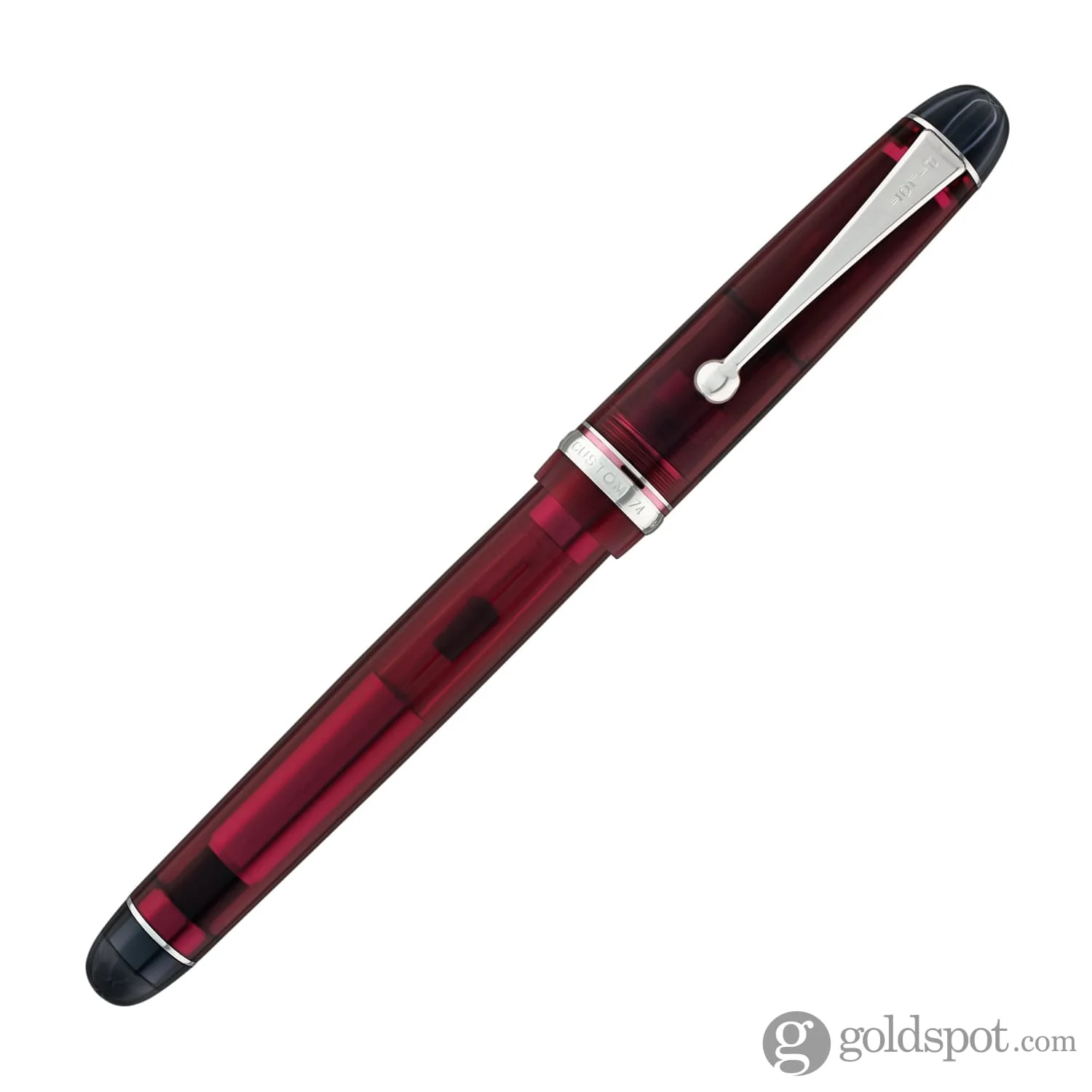 3991-pilot-custom-74-fountain-pen-in-merlot-with-silver-trim-14k-gold-4.webp Pilot Custom 74 Fountain Pen in Merlot with Silver Trim - 14K Gold