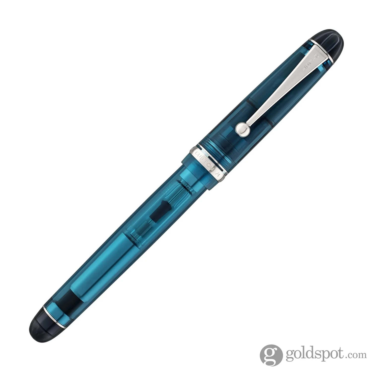 3996-pilot-custom-74-fountain-pen-in-teal-with-silver-trim-14k-gold-4.webp Pilot Custom 74 Fountain Pen in Teal with Silver Trim - 14K Gold