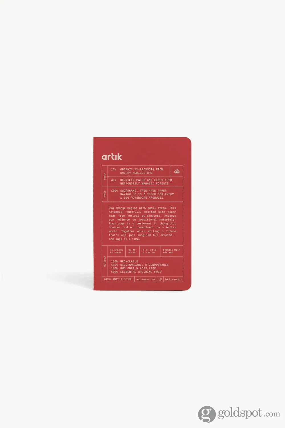 Artik Pack Of 3 Pocket Singer Sewn Notebooks in Cherry