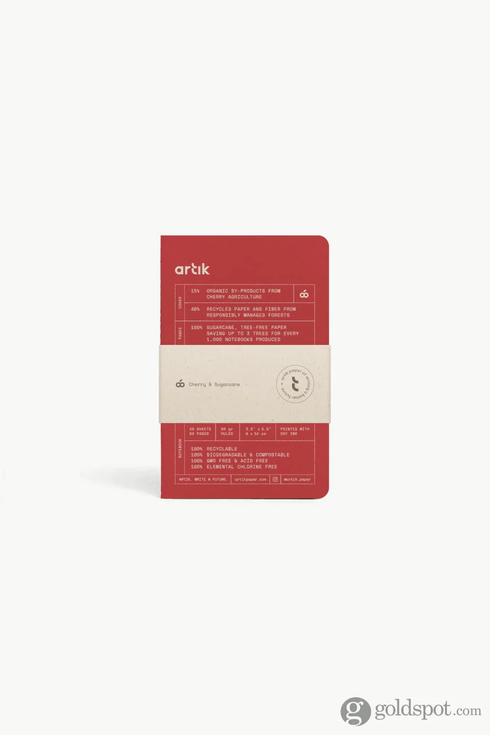 Artik Pack Of 3 Pocket Singer Sewn Notebooks in Cherry