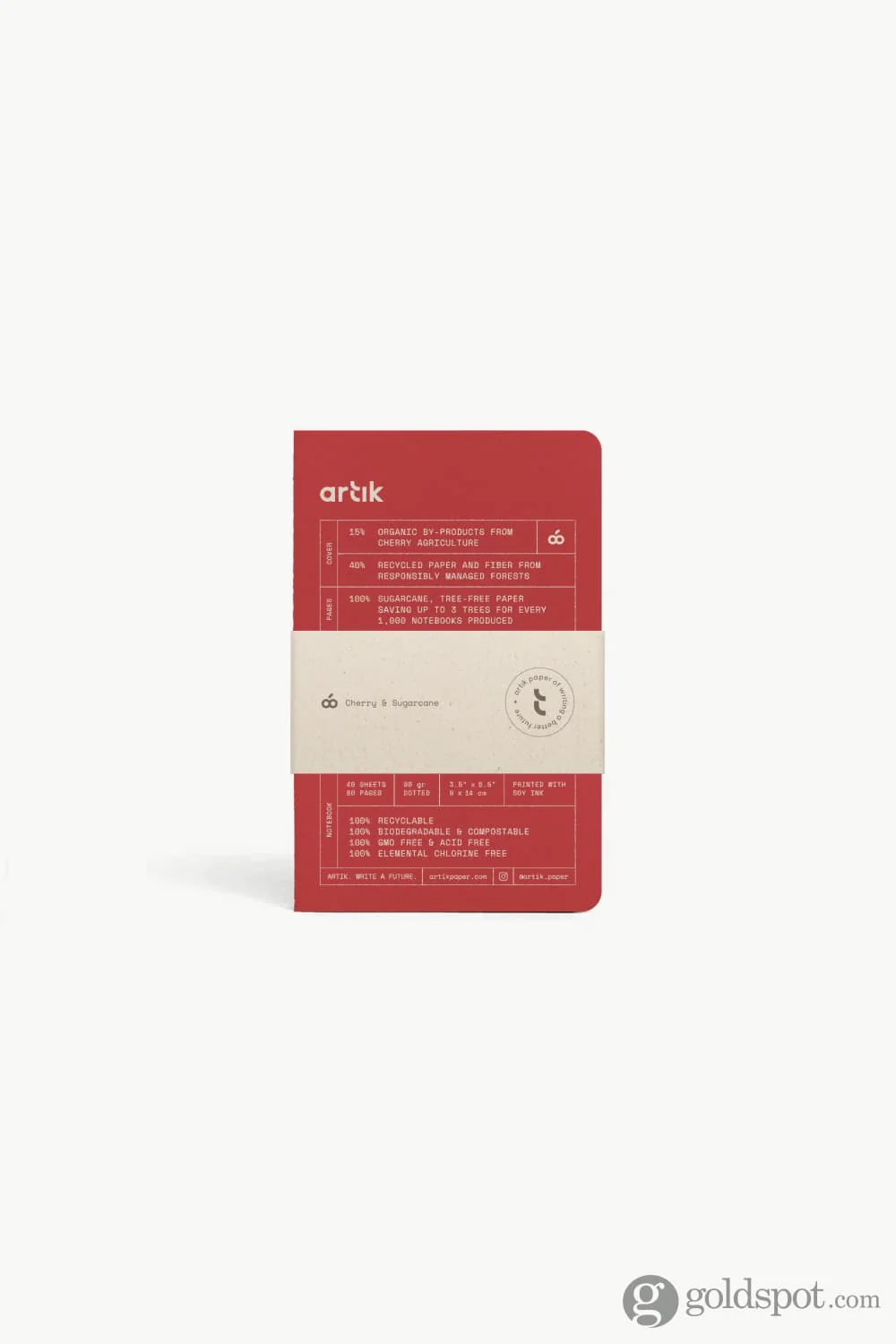 Artik Pack Of 3 Pocket Singer Sewn Notebooks in Cherry