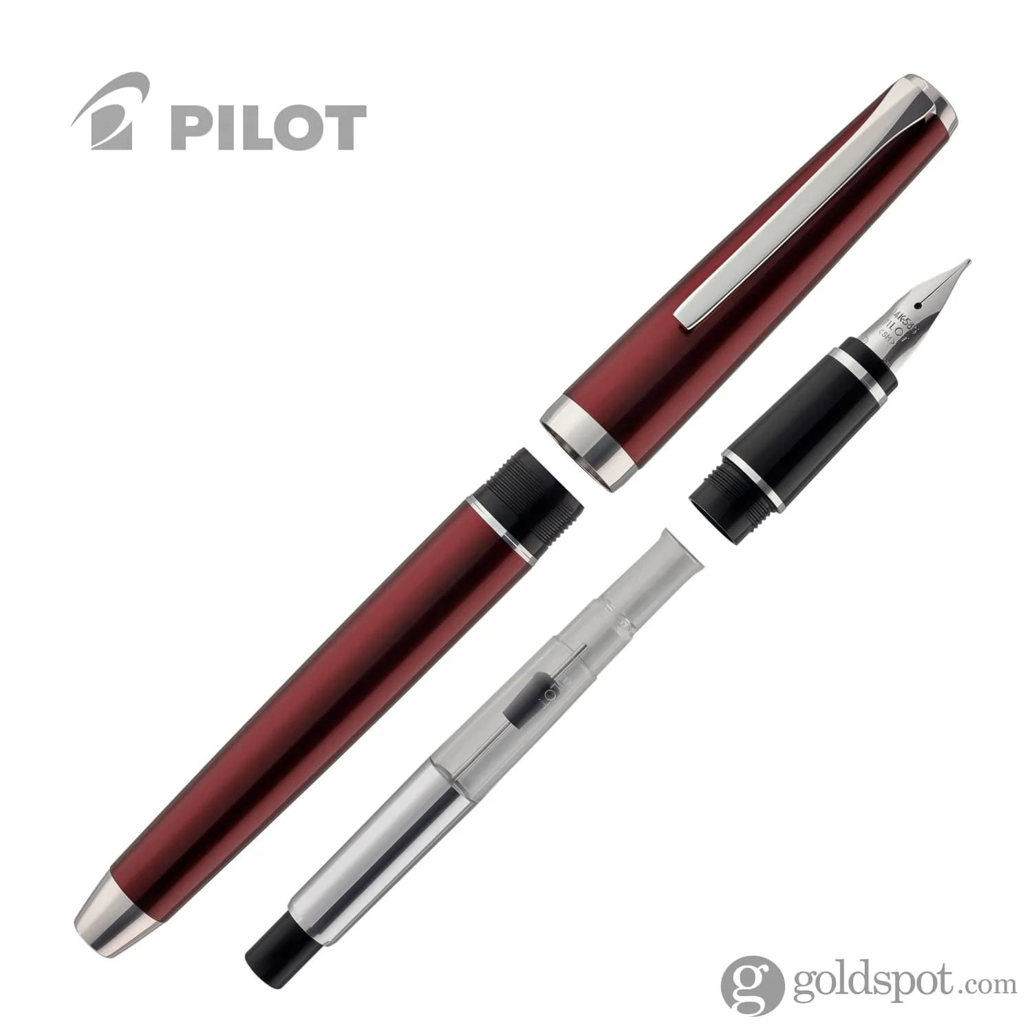 4062-pilot-metal-falcon-fountain-pen-in-burgundy-soft-flexible-7.webp Pilot Metal Falcon Fountain Pen in Burgundy - Soft Flexible