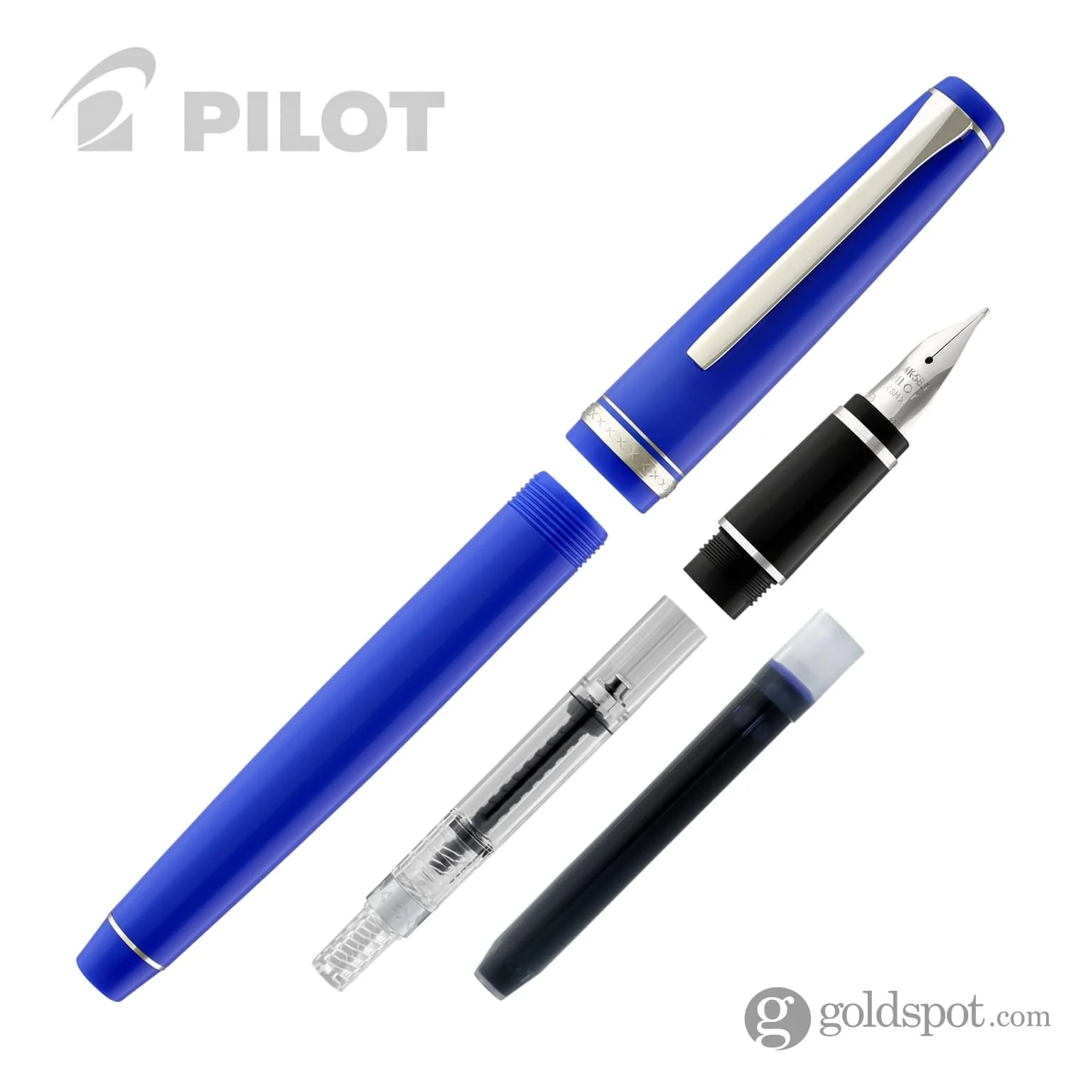 Pilot Falcon Fountain Pen in Resin Blue - 14K Gold Soft Flexible Nib