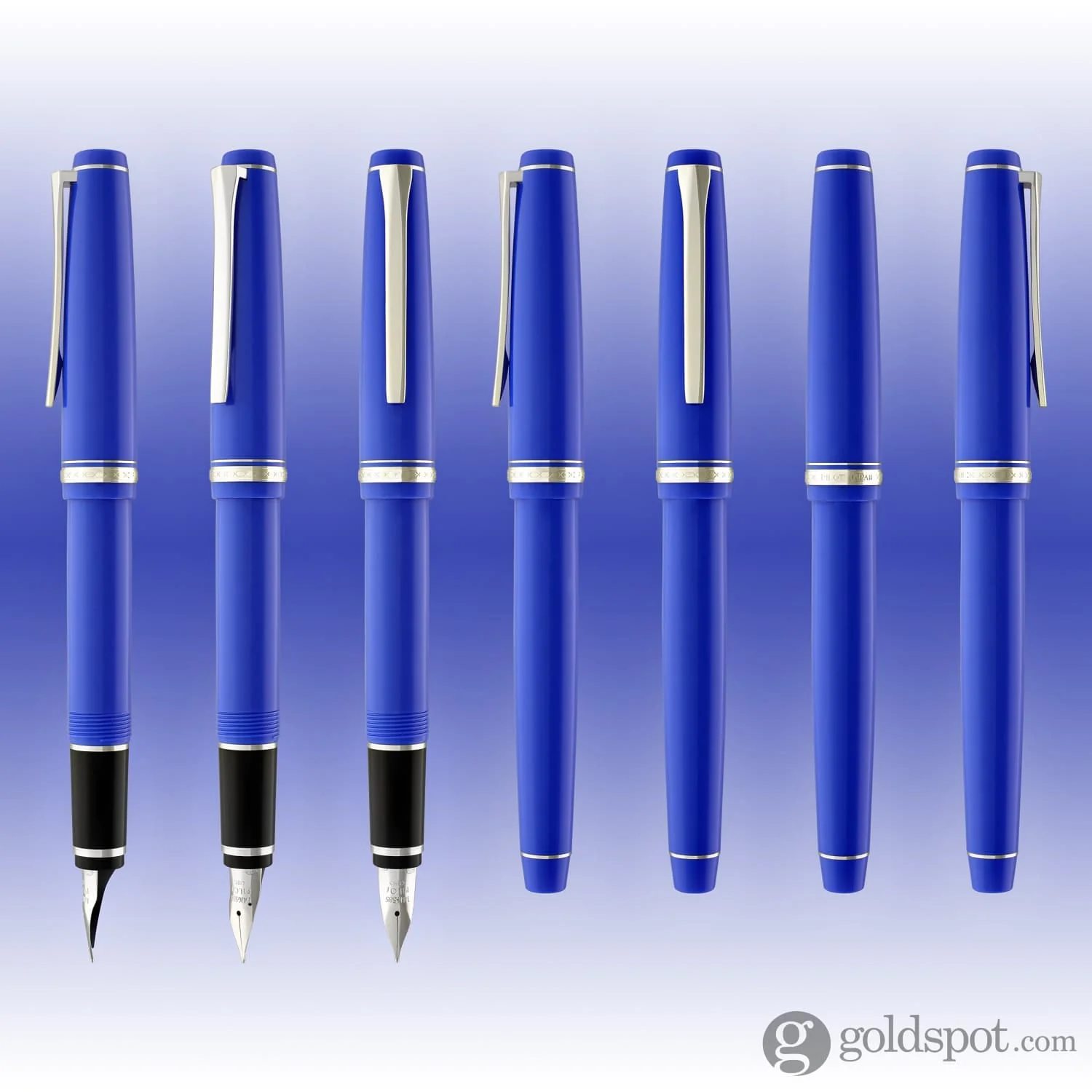 Pilot Falcon Fountain Pen in Resin Blue - 14K Gold Soft Flexible Nib