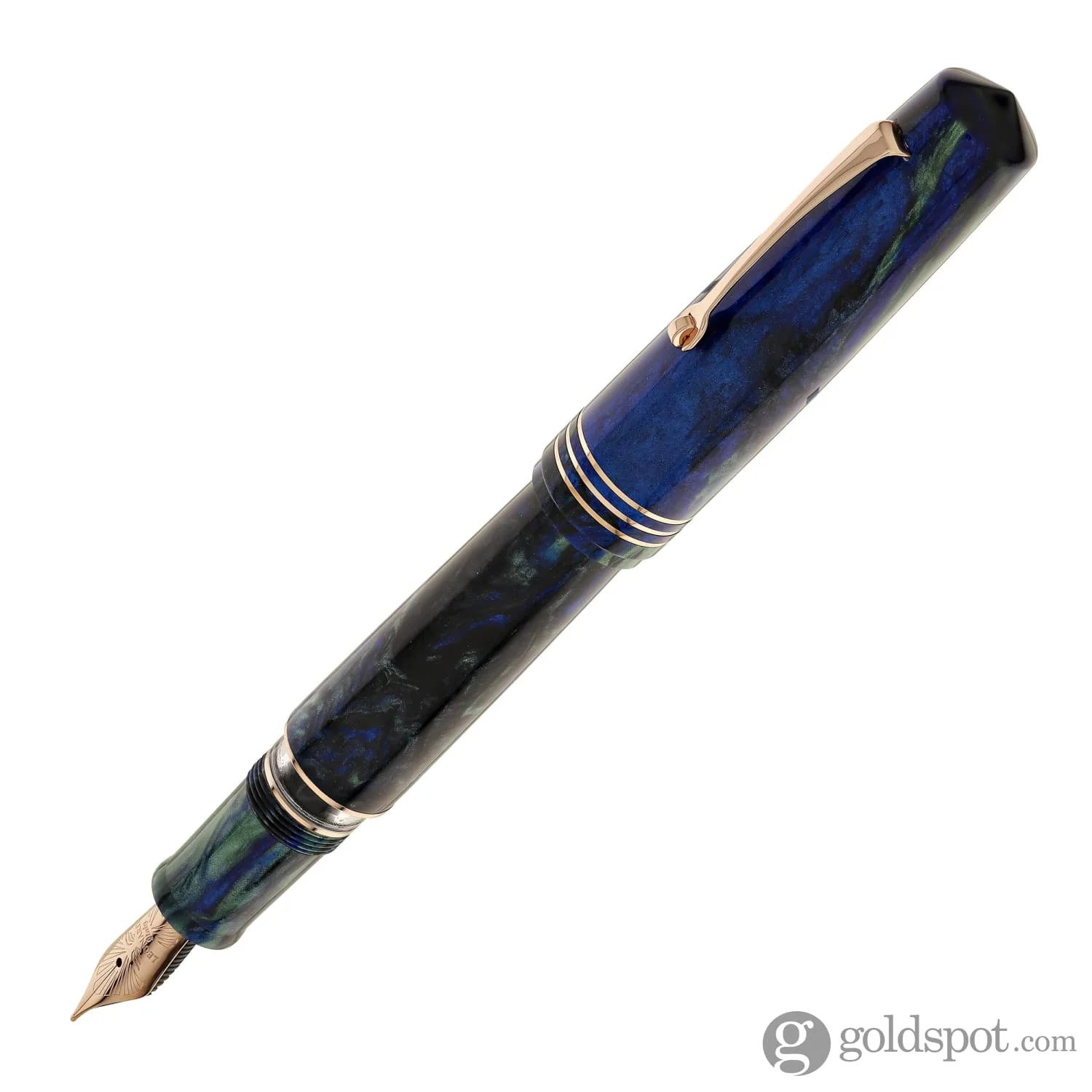 Leonardo Momento Zero Grande 2.0 Fountain Pen in Fiordaliso Blue with Rose Gold Trim