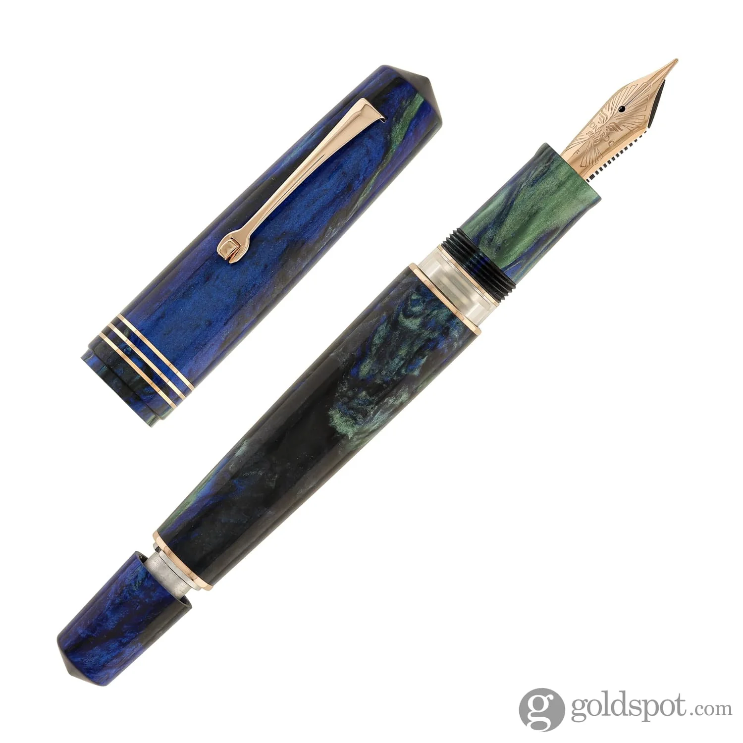 Leonardo Momento Zero Grande 2.0 Fountain Pen in Fiordaliso Blue with Rose Gold Trim