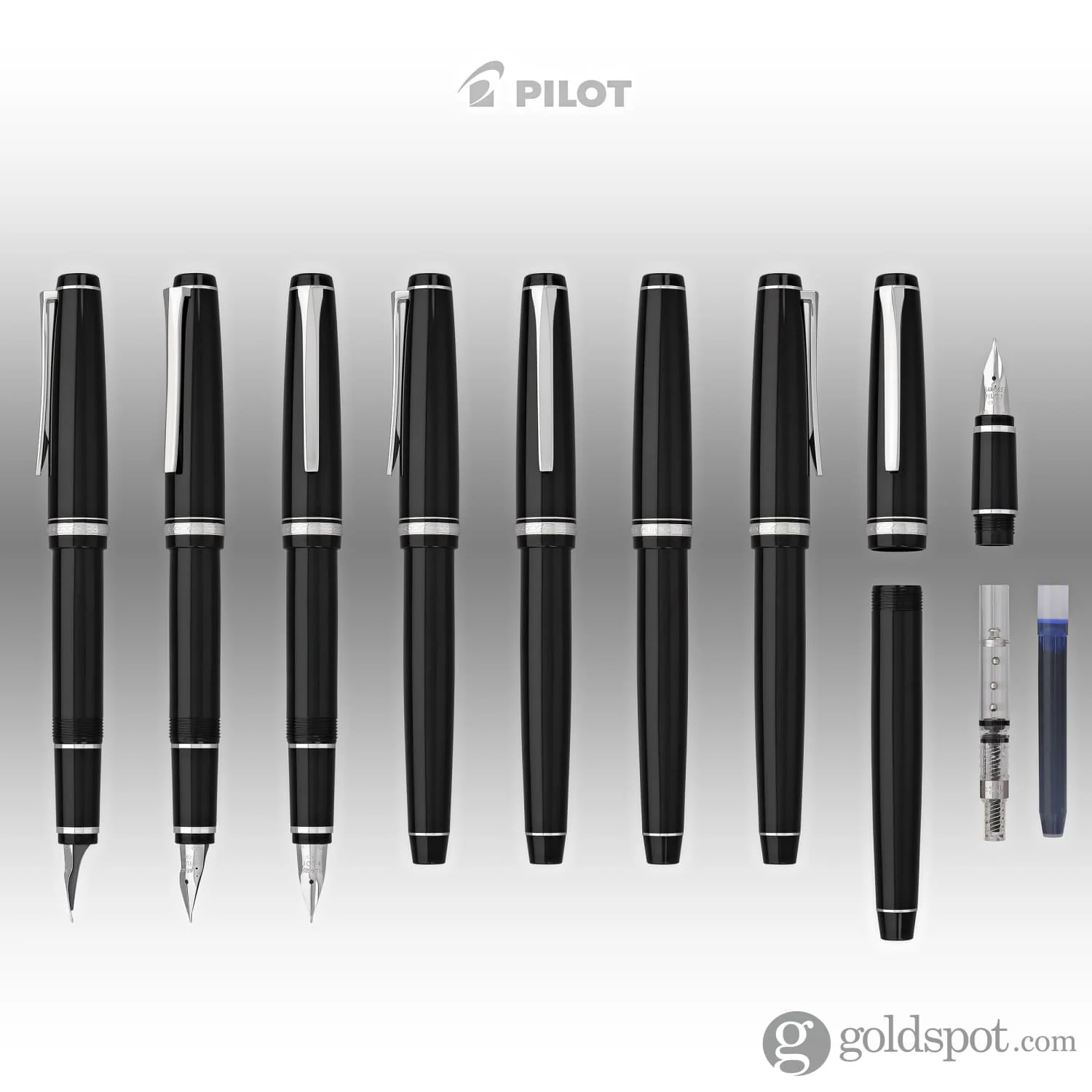 4171-pilot-falcon-fountain-pen-in-black-rhodium-soft-flexible-8.webp Pilot Falcon Fountain Pen in Black & Rhodium - Soft Flexible