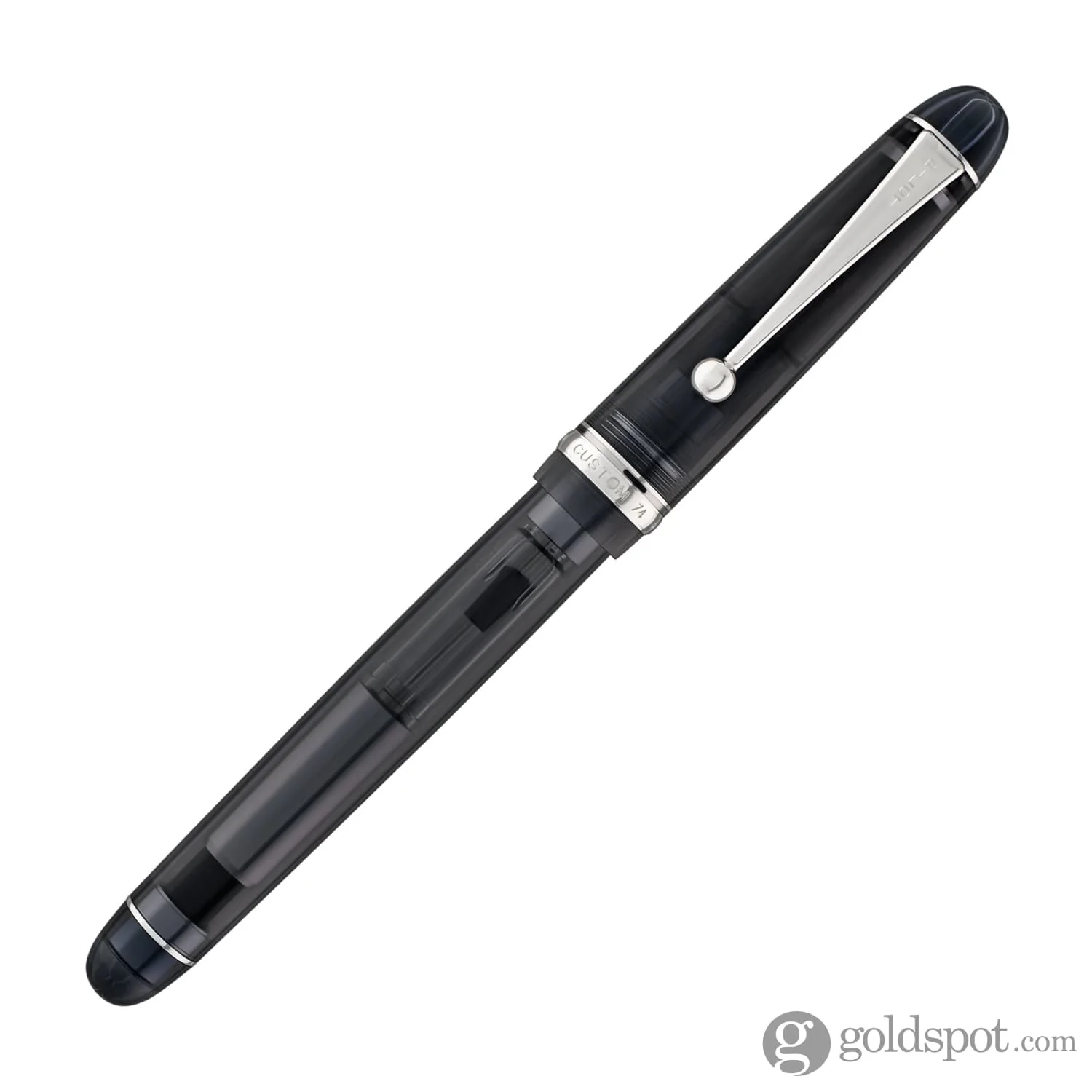 Pilot Custom 74 Fountain Pen in Smokey Black with Silver Trim - 14K Gold