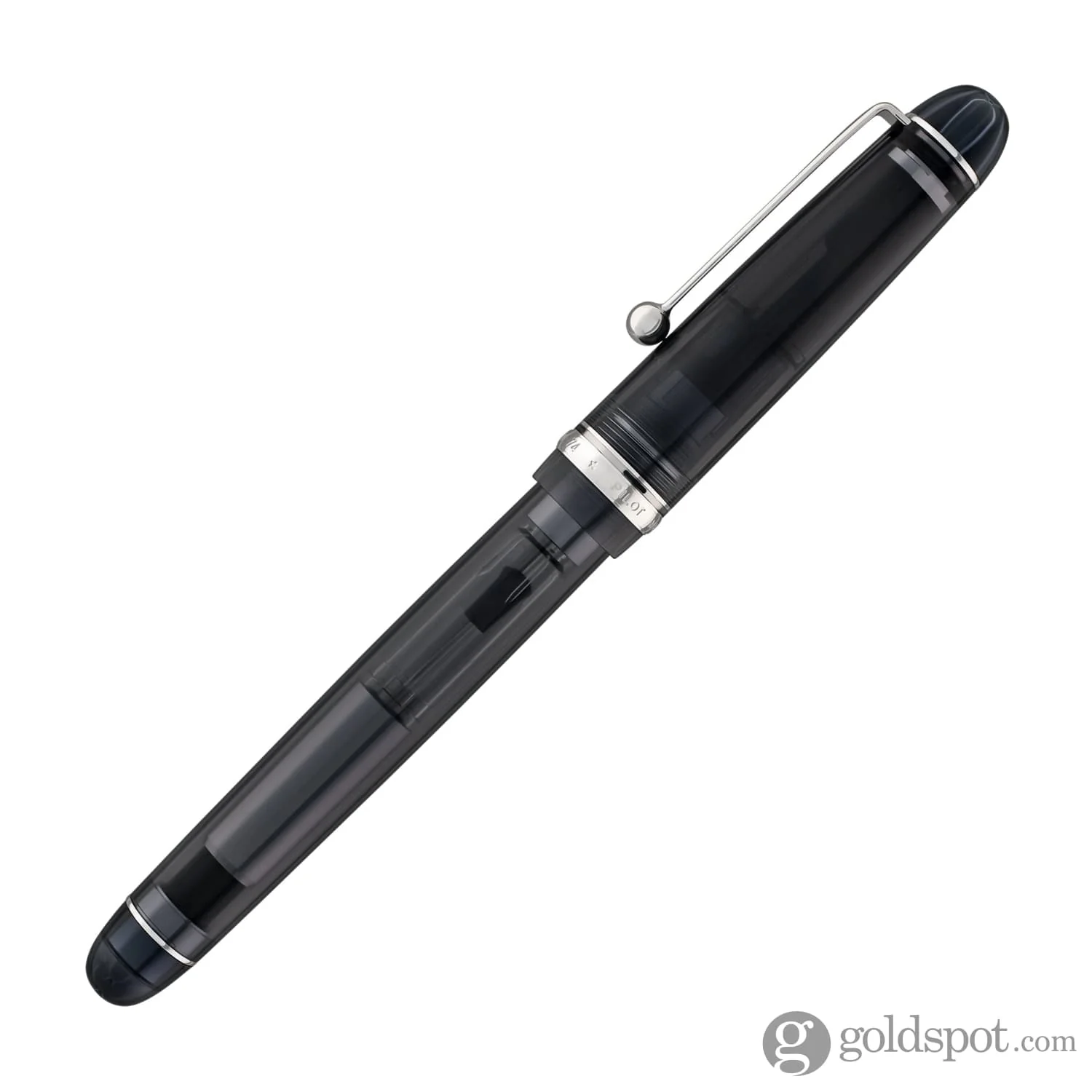 Pilot Custom 74 Fountain Pen in Smokey Black with Silver Trim - 14K Gold