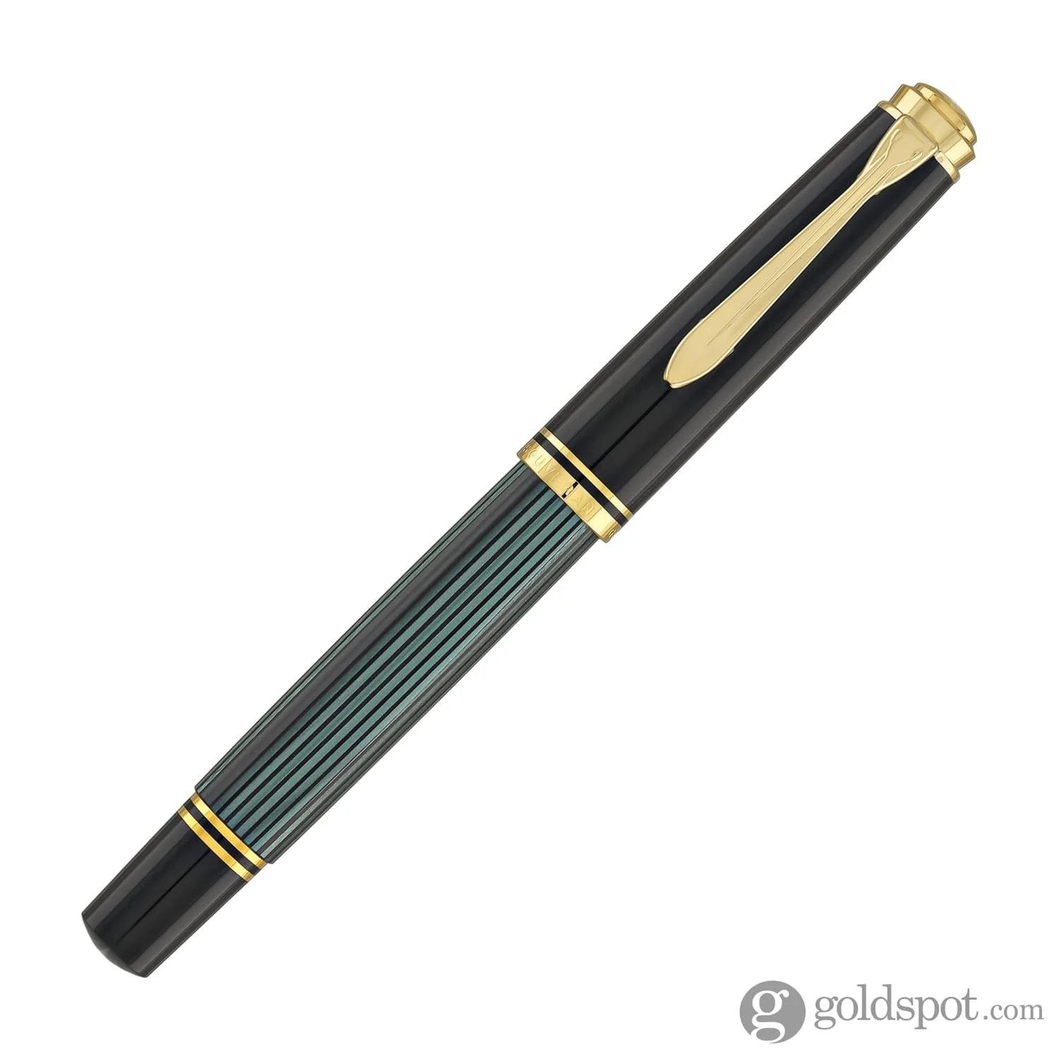 4220-pelikan-souveran-m600-fountain-pen-in-black-green-with-gold-trim-14k-gold-4.webp Pelikan Souveran M600 Fountain Pen in Black & Green with Gold Trim - 14K Gold