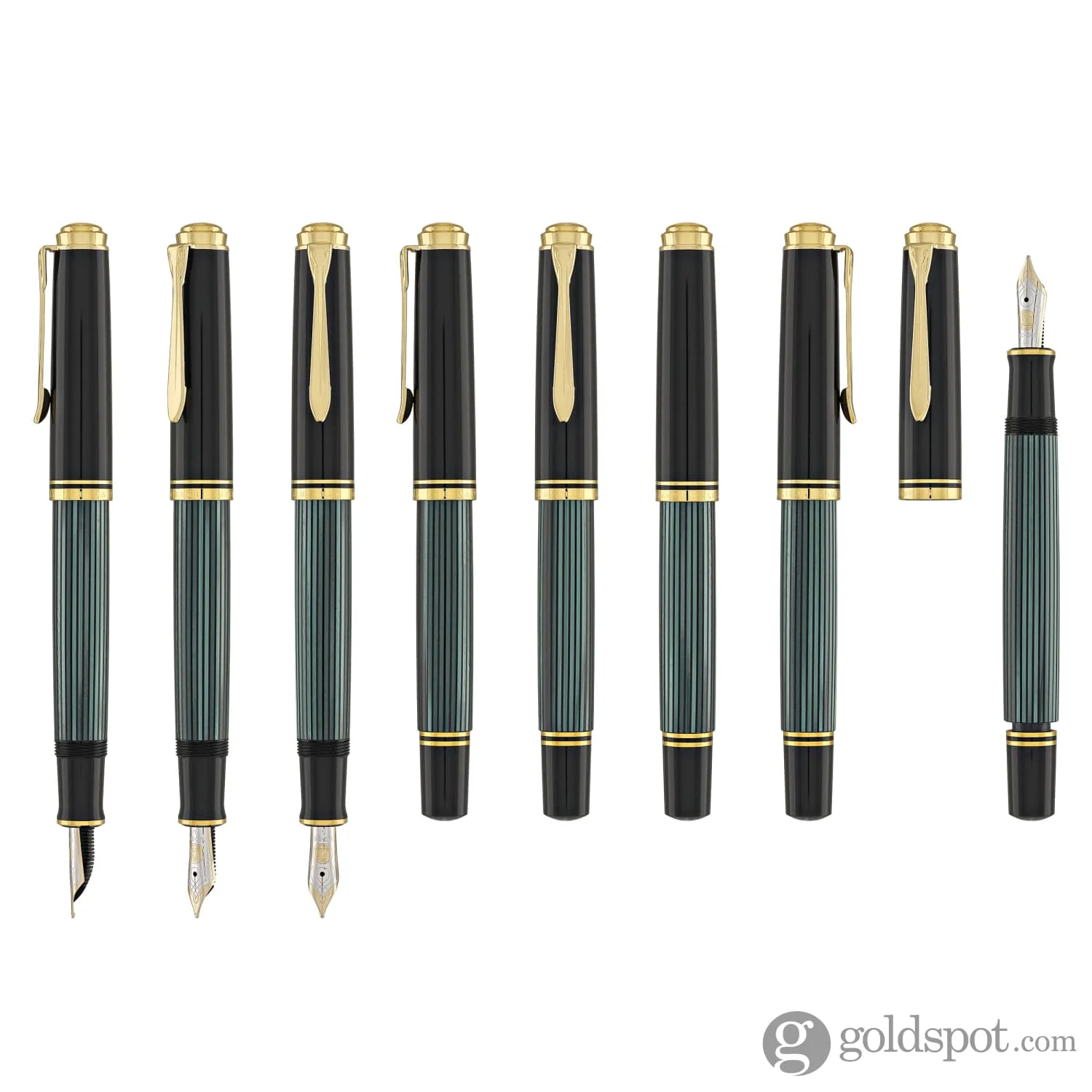 4220-pelikan-souveran-m600-fountain-pen-in-black-green-with-gold-trim-14k-gold-8.webp Pelikan Souveran M600 Fountain Pen in Black & Green with Gold Trim - 14K Gold