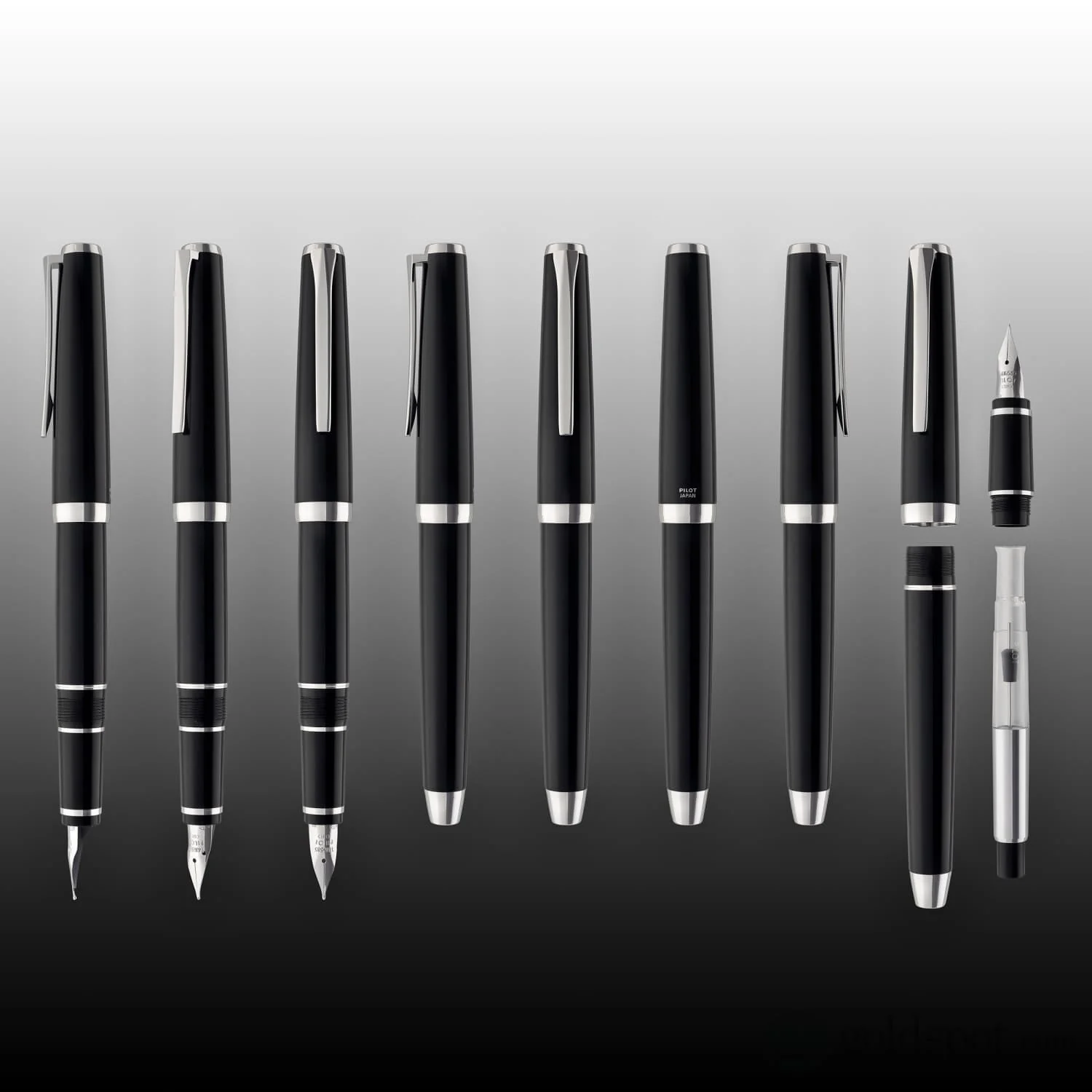 4224-pilot-metal-falcon-fountain-pen-in-black-soft-flexible-8.webp Pilot Metal Falcon Fountain Pen in Black - Soft Flexible