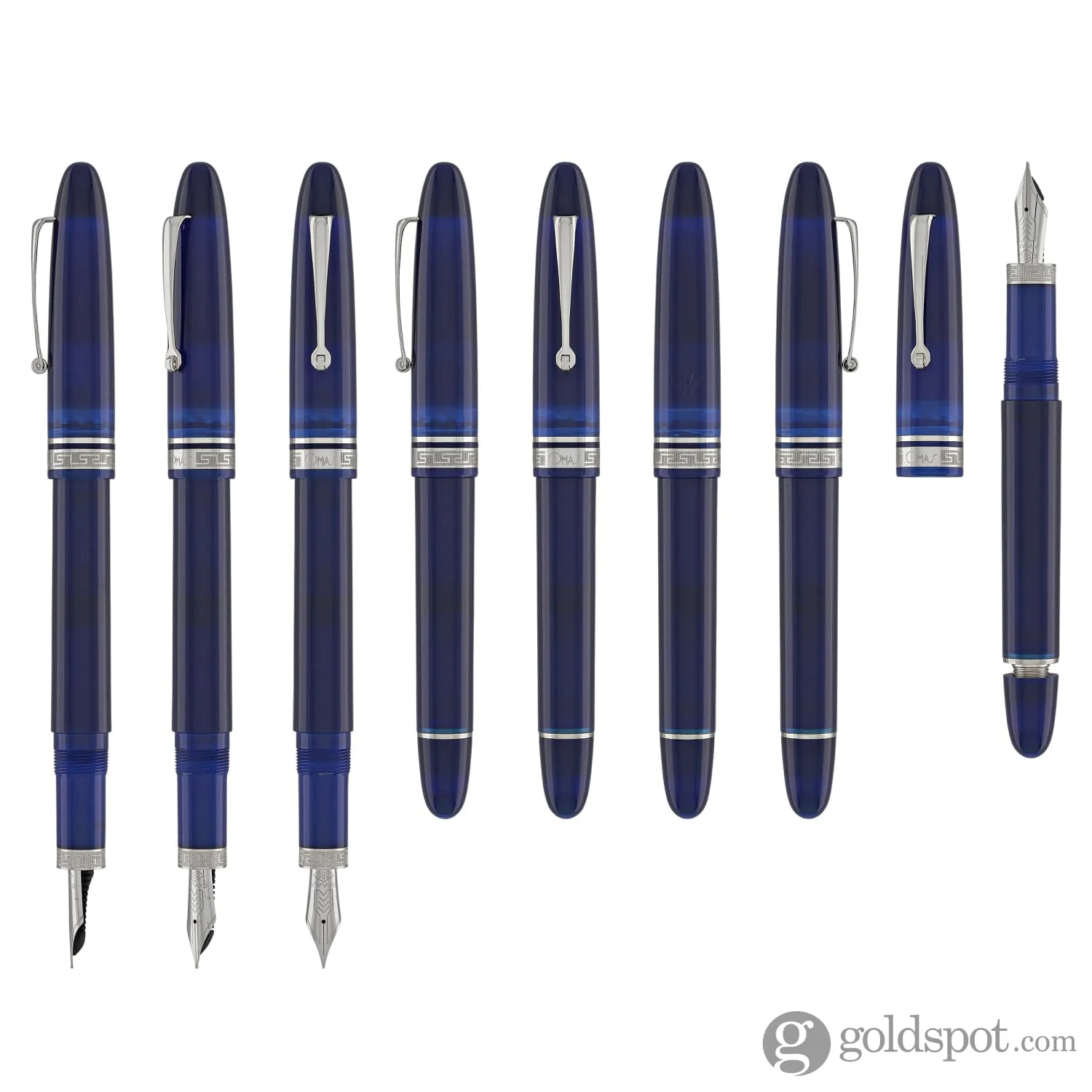Omas Ogiva Fountain Pen in Blu with Silver Trim