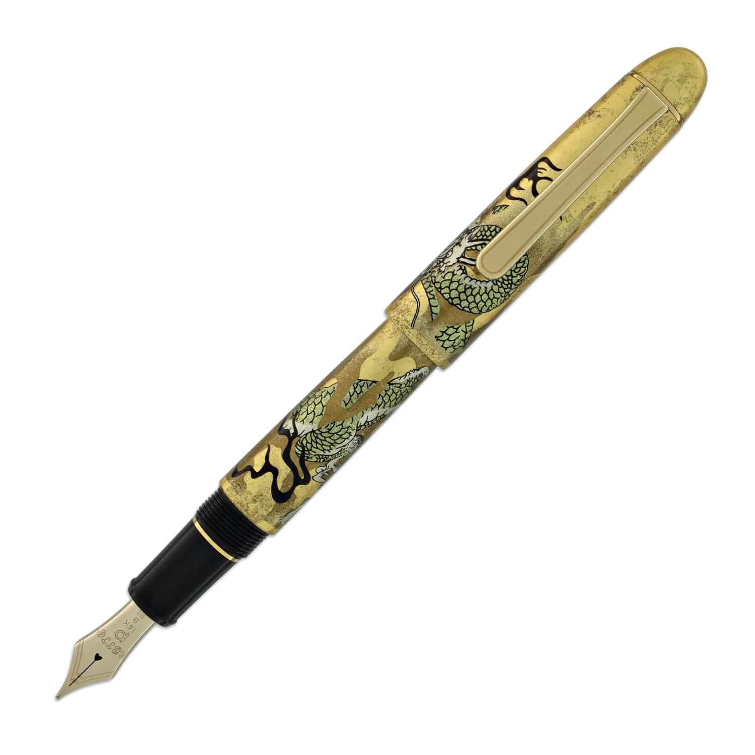 4284-platinum-kanazawa-haku-fountain-pen-in-ascending-dragon-14k-gold-1.webp Platinum Kanazawa-haku Fountain Pen in Ascending Dragon - 14K Gold