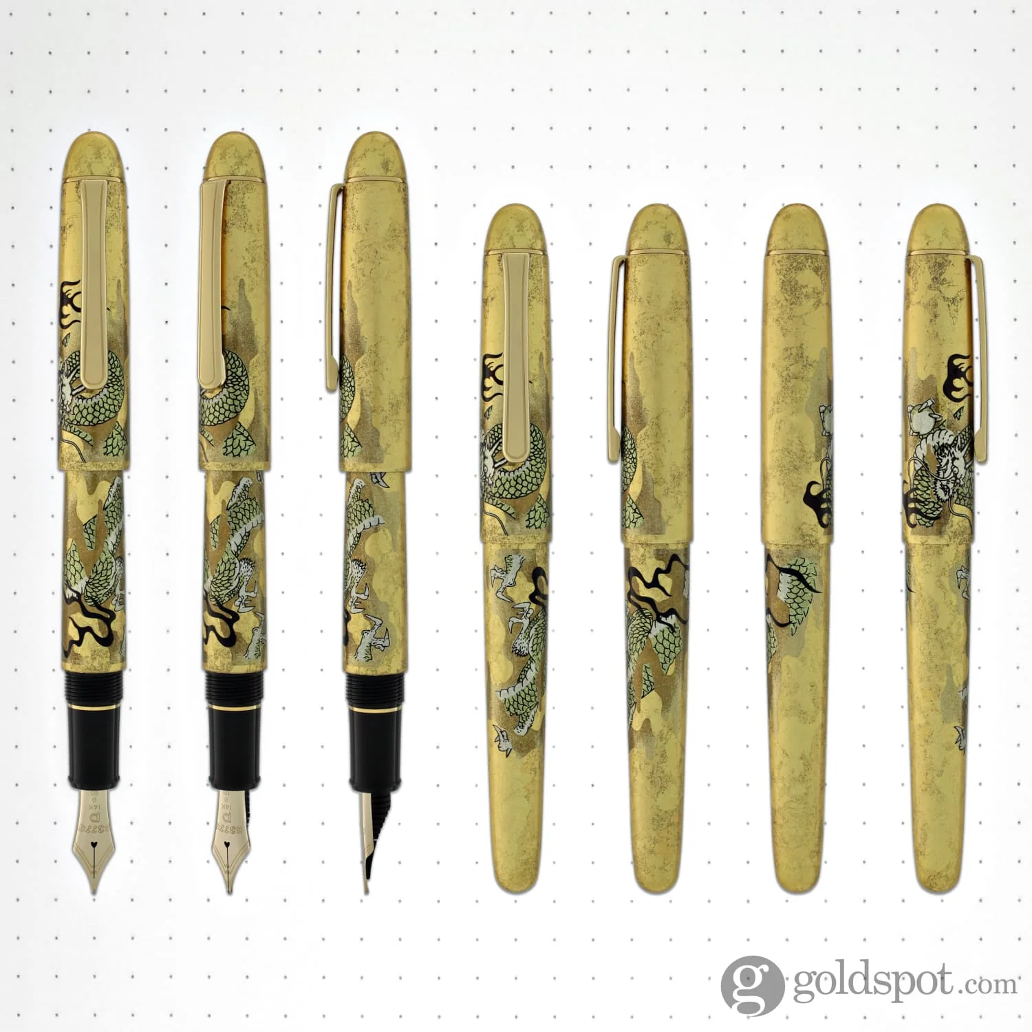 4284-platinum-kanazawa-haku-fountain-pen-in-ascending-dragon-14k-gold-9.webp Platinum Kanazawa-haku Fountain Pen in Ascending Dragon - 14K Gold