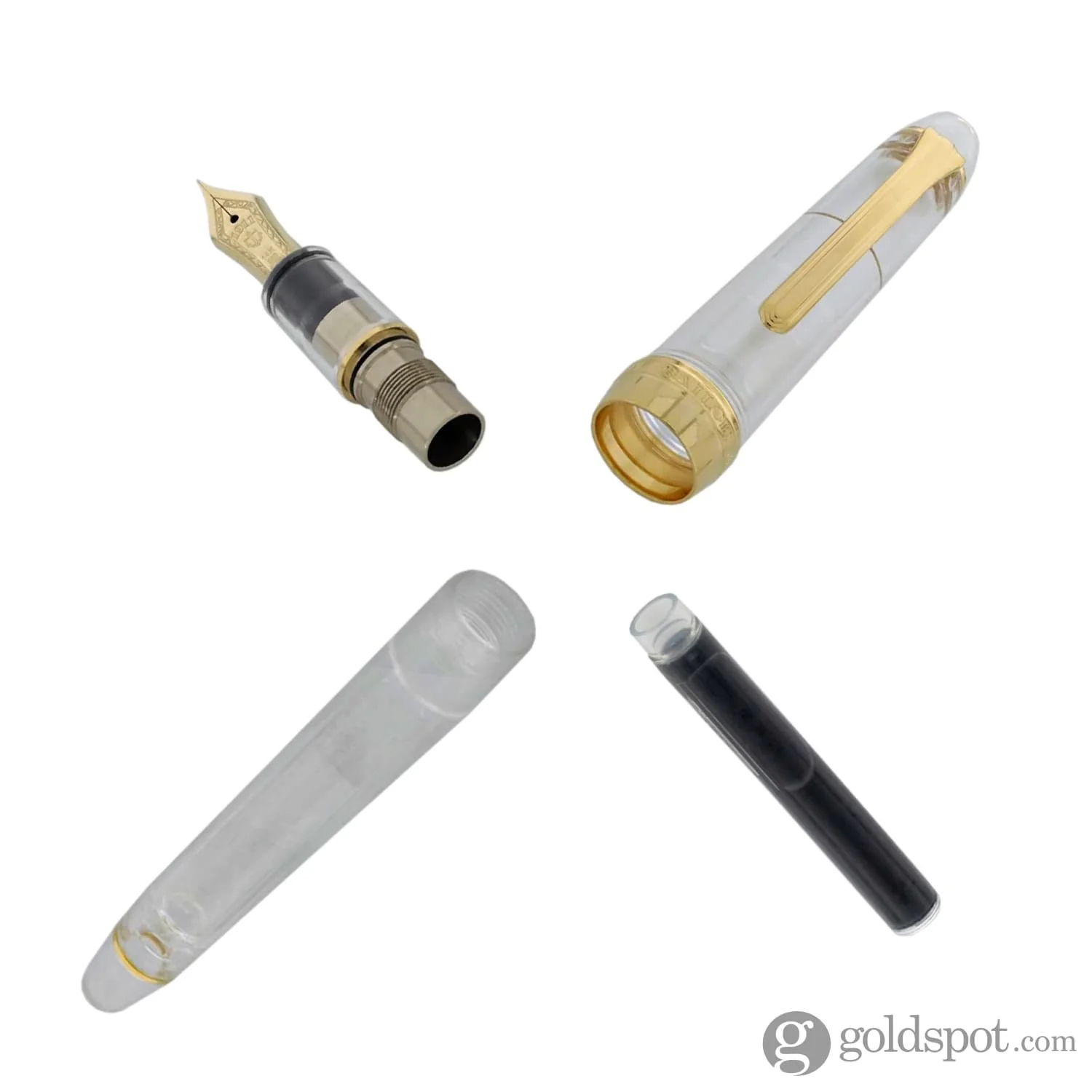 4288-sailor-1911-standard-fountain-pen-in-transparent-with-gold-trim-14k-gold-4.webp Sailor 1911 Standard Fountain Pen in Transparent with Gold Trim - 14K Gold